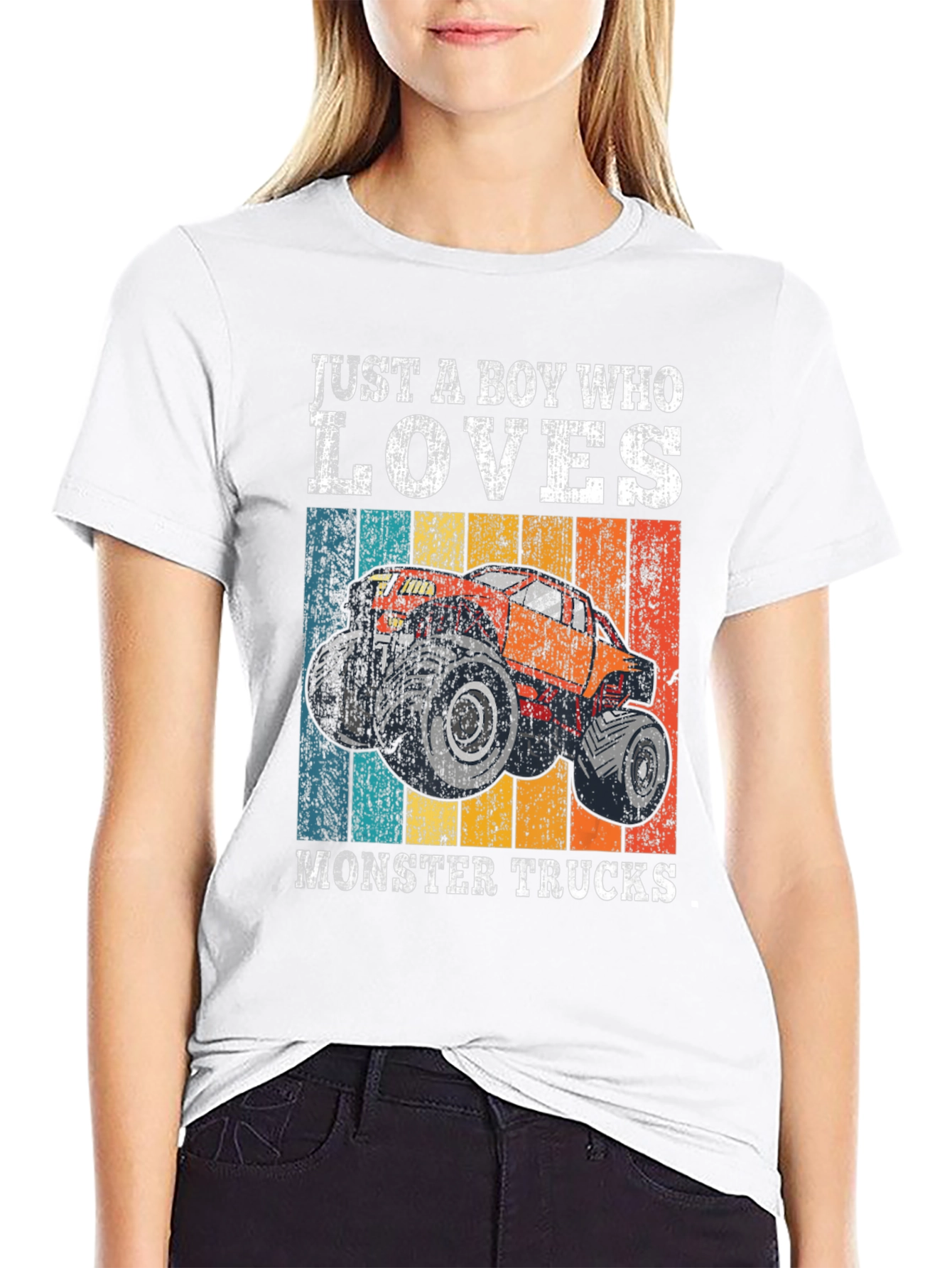 Black Monster Truck Lover Graphic Tee view 9