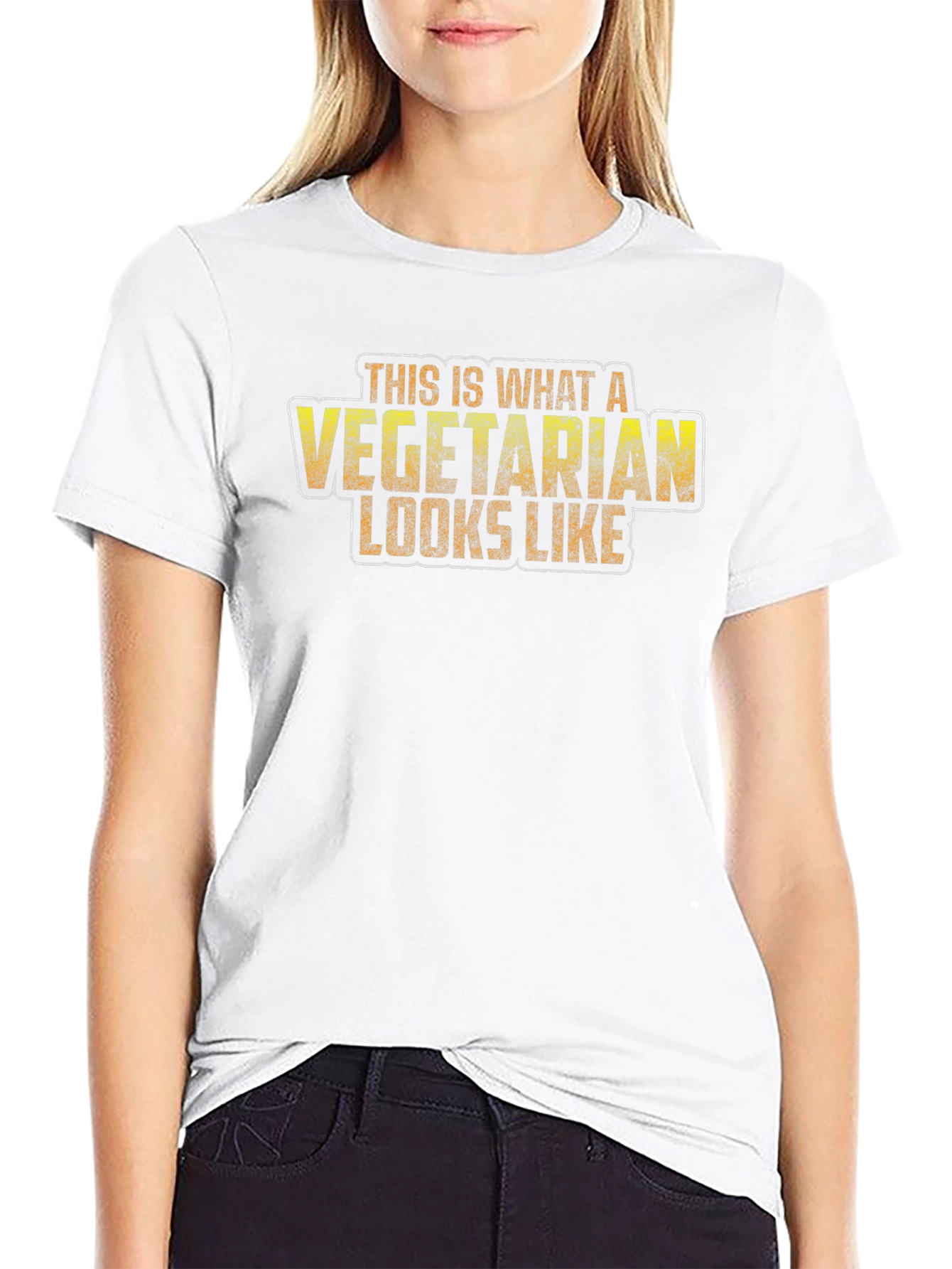 Black Vegetarian Graphic Tee - Funny Statement T-Shirt view 9