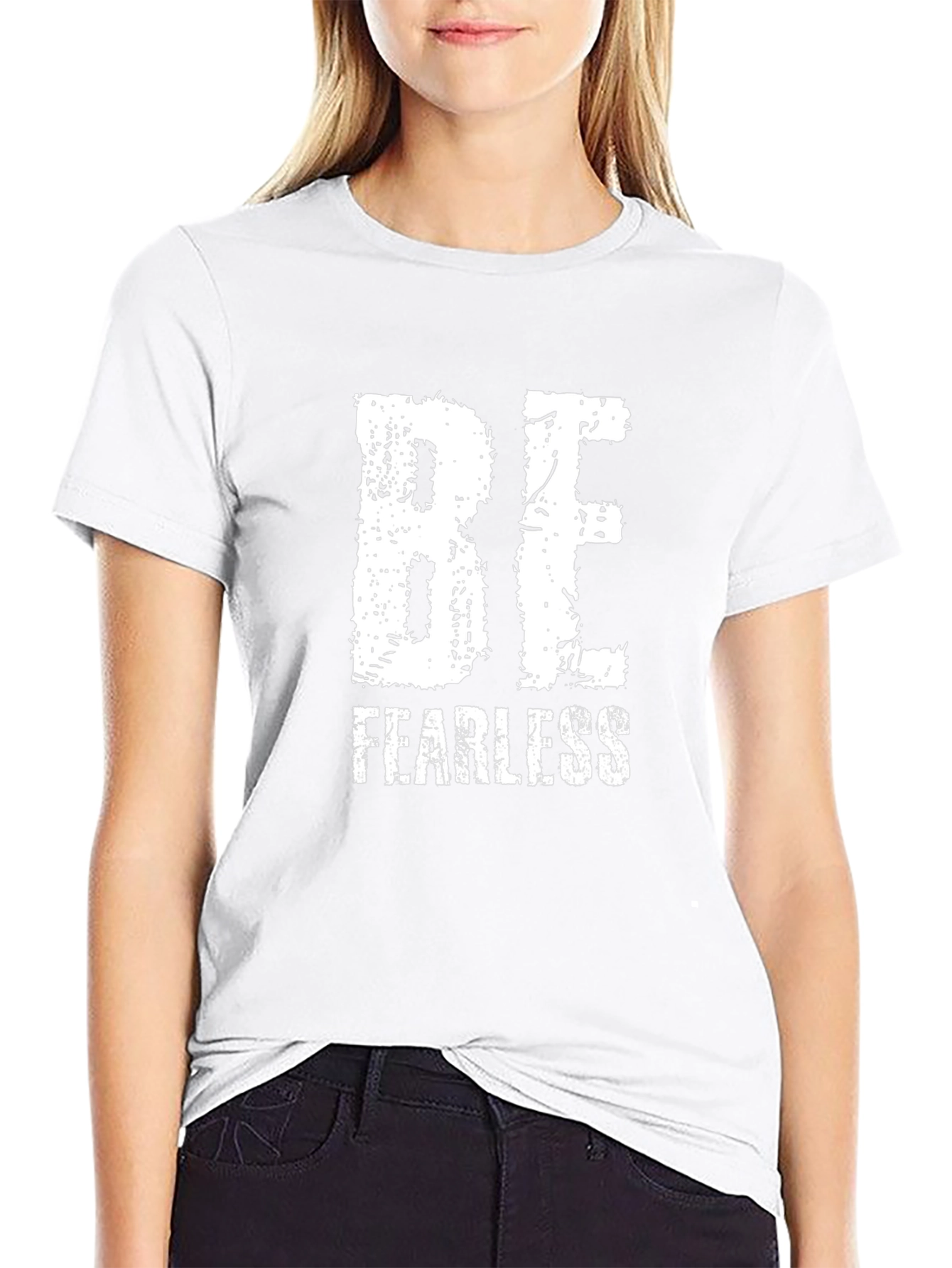 Black Be Fearless Black Graphic T-Shirt view 9