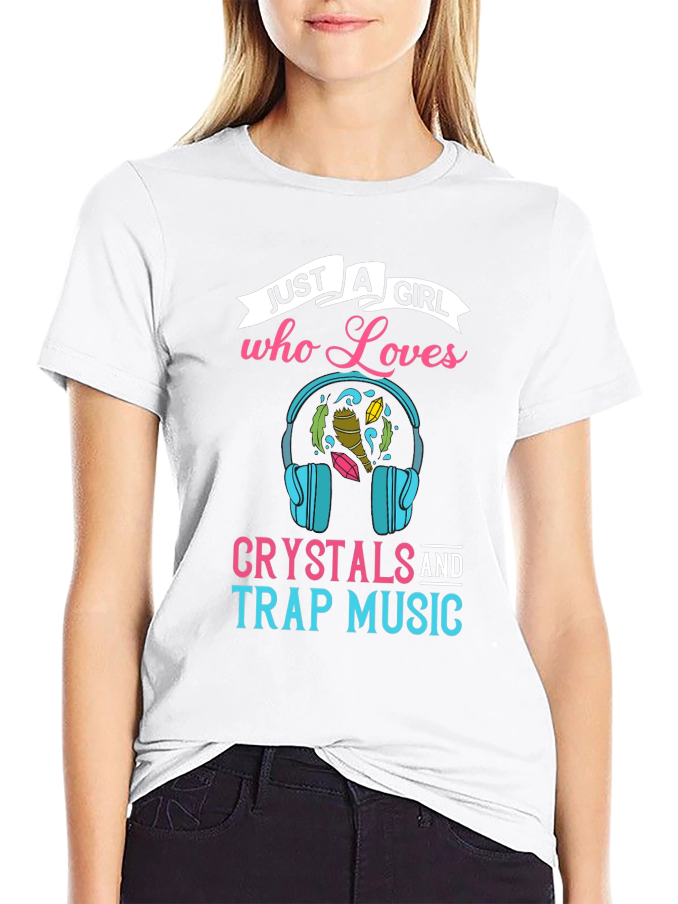 Black Crystals and Trap Music T-Shirt for Girls view 9