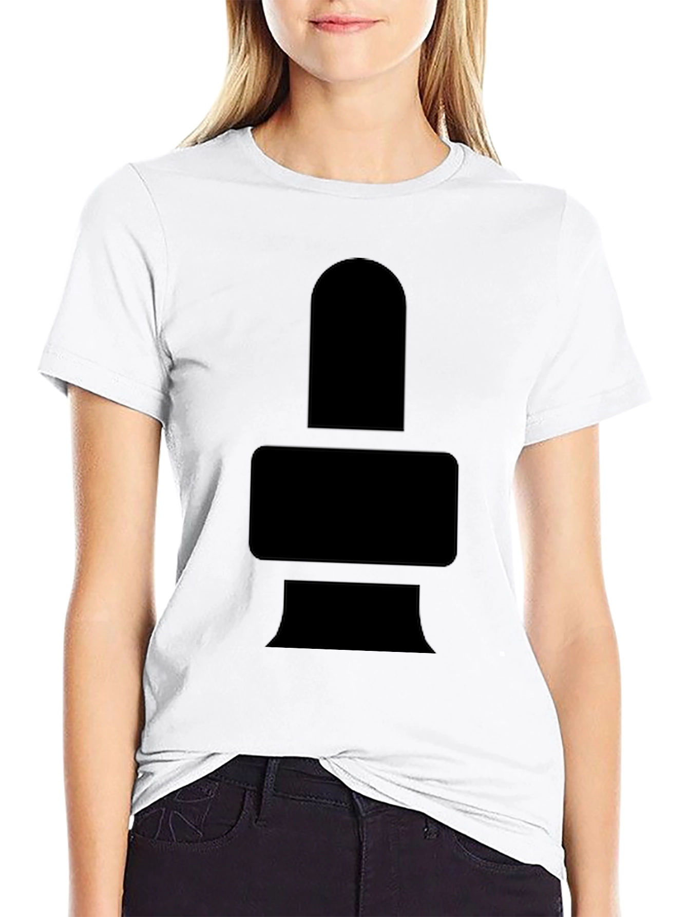 Black Minimalist Black Graphic Tee - Geometric Design view 9