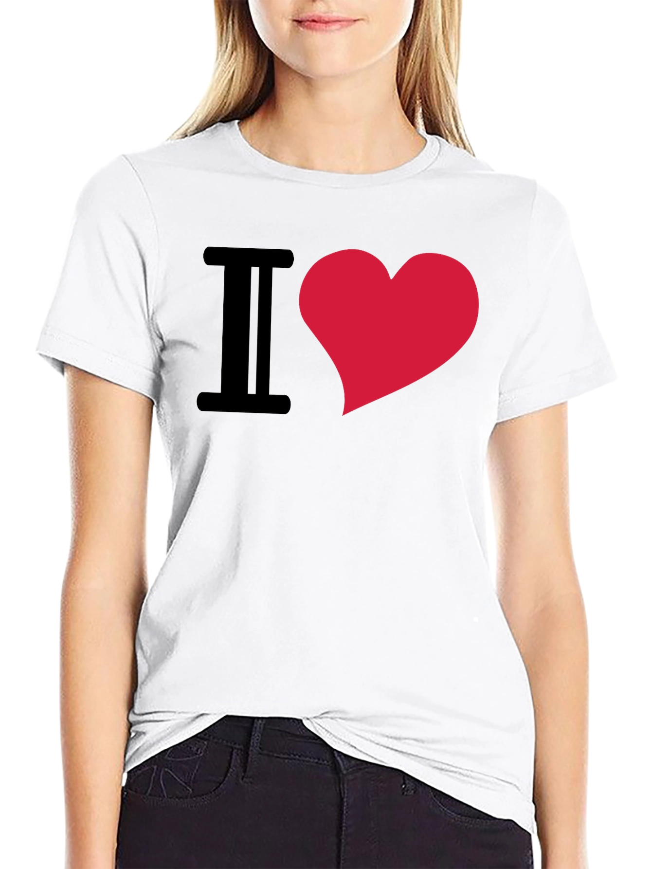 Black I Heart Graphic Tee - Trendy & Comfortable view 9