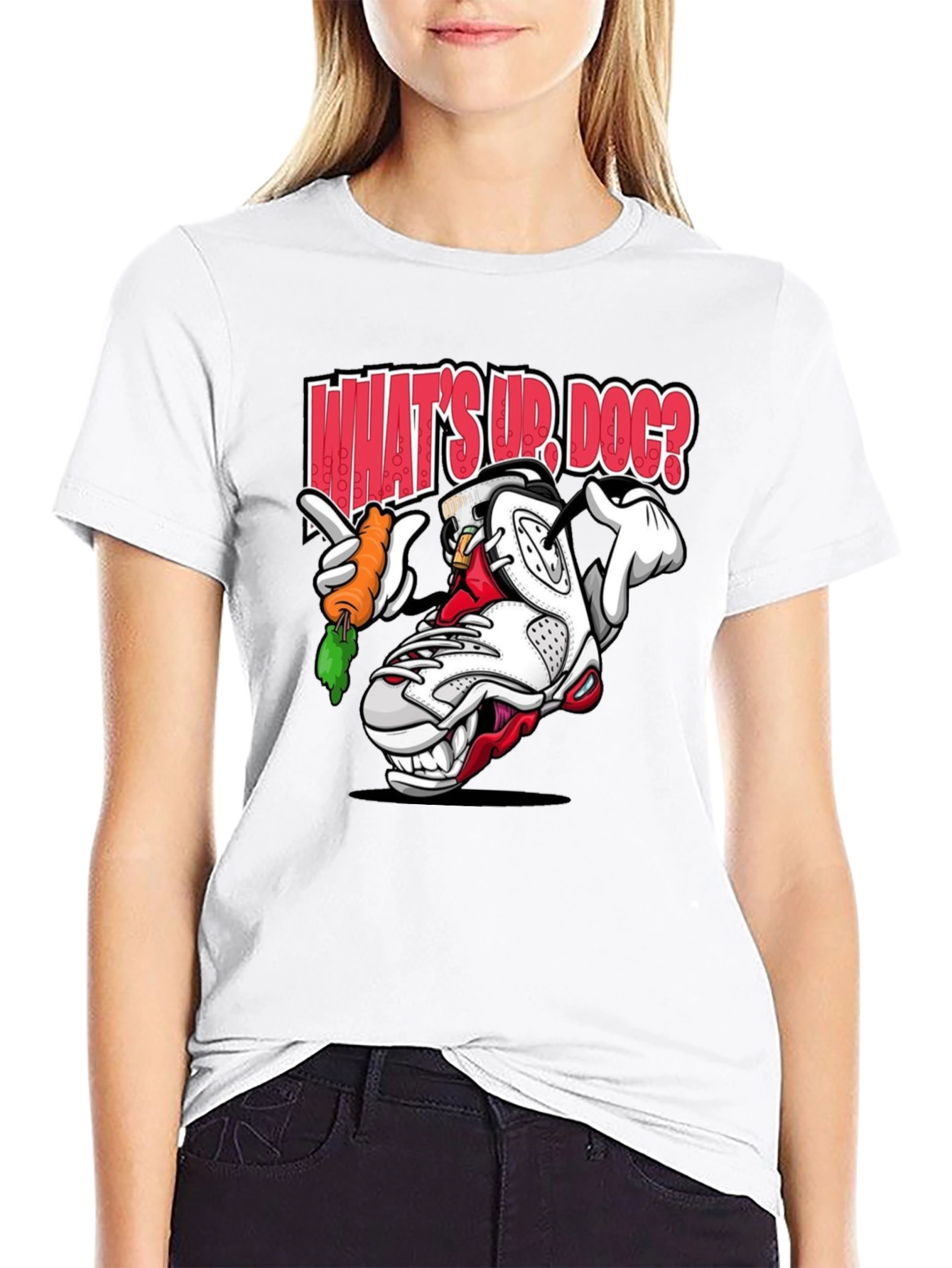 Black Cartoon Sneaker Graphic T-Shirt - What's Up, Dog? view 9