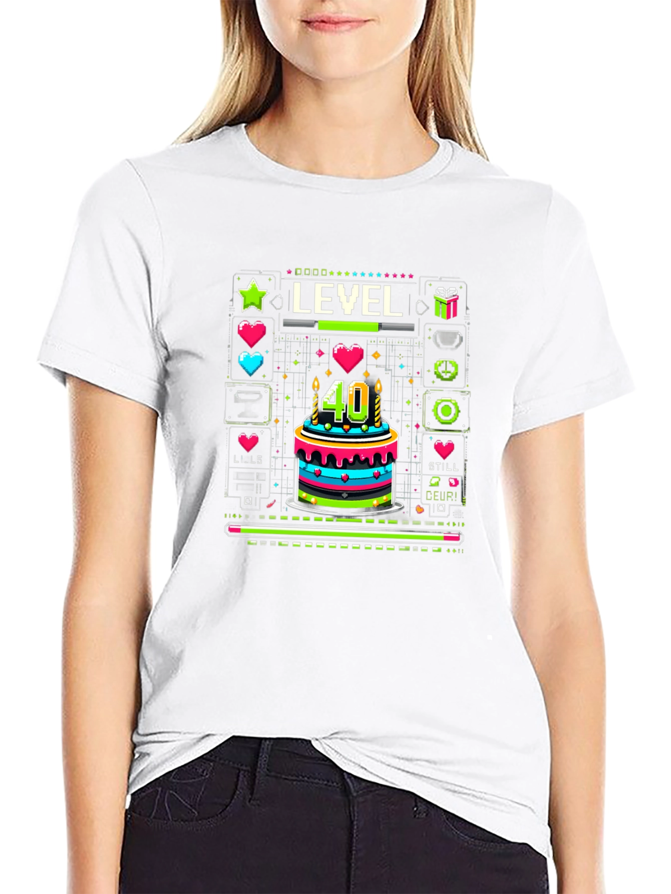 Black Level 40 Birthday Gamer T-Shirt view 9