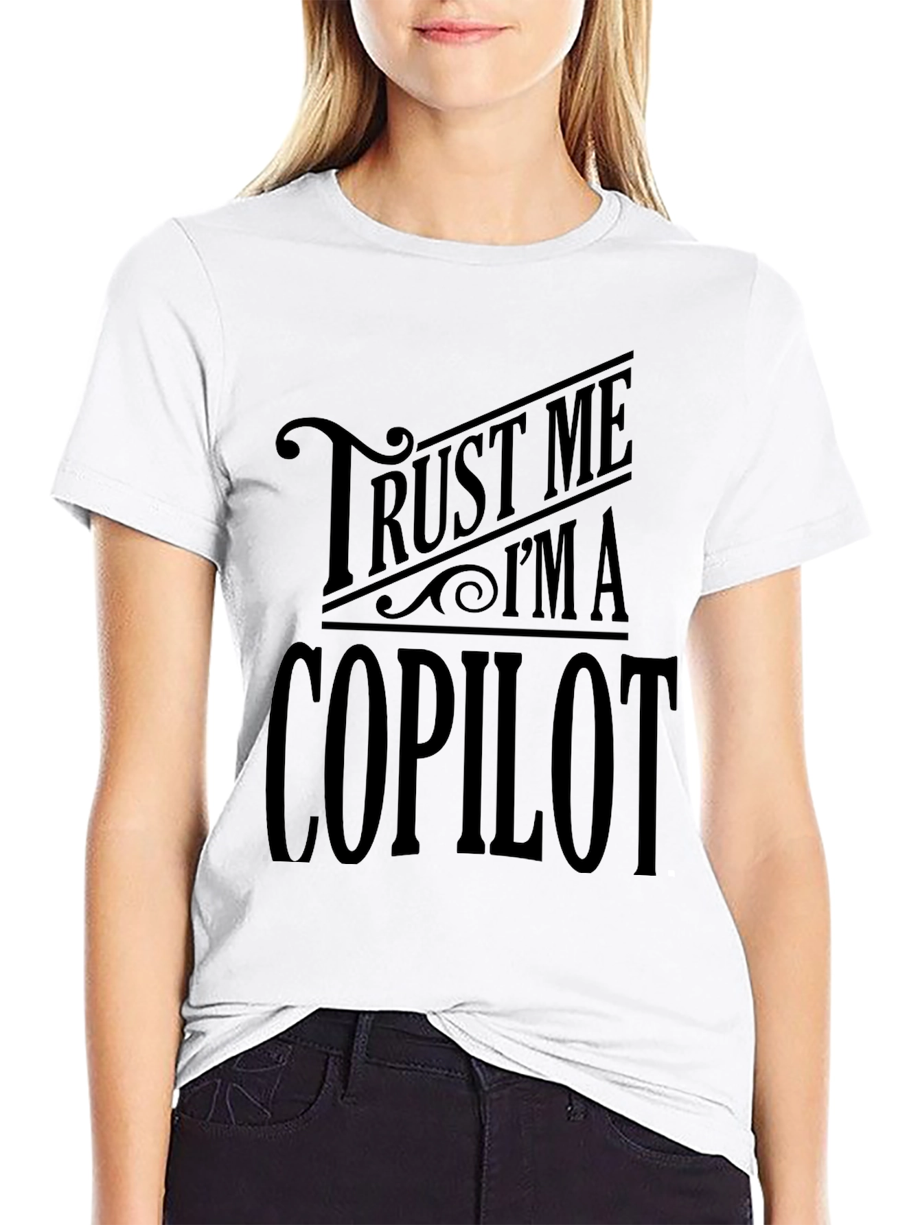 Black Trust Me I'm A Copilot Graphic Tee view 9