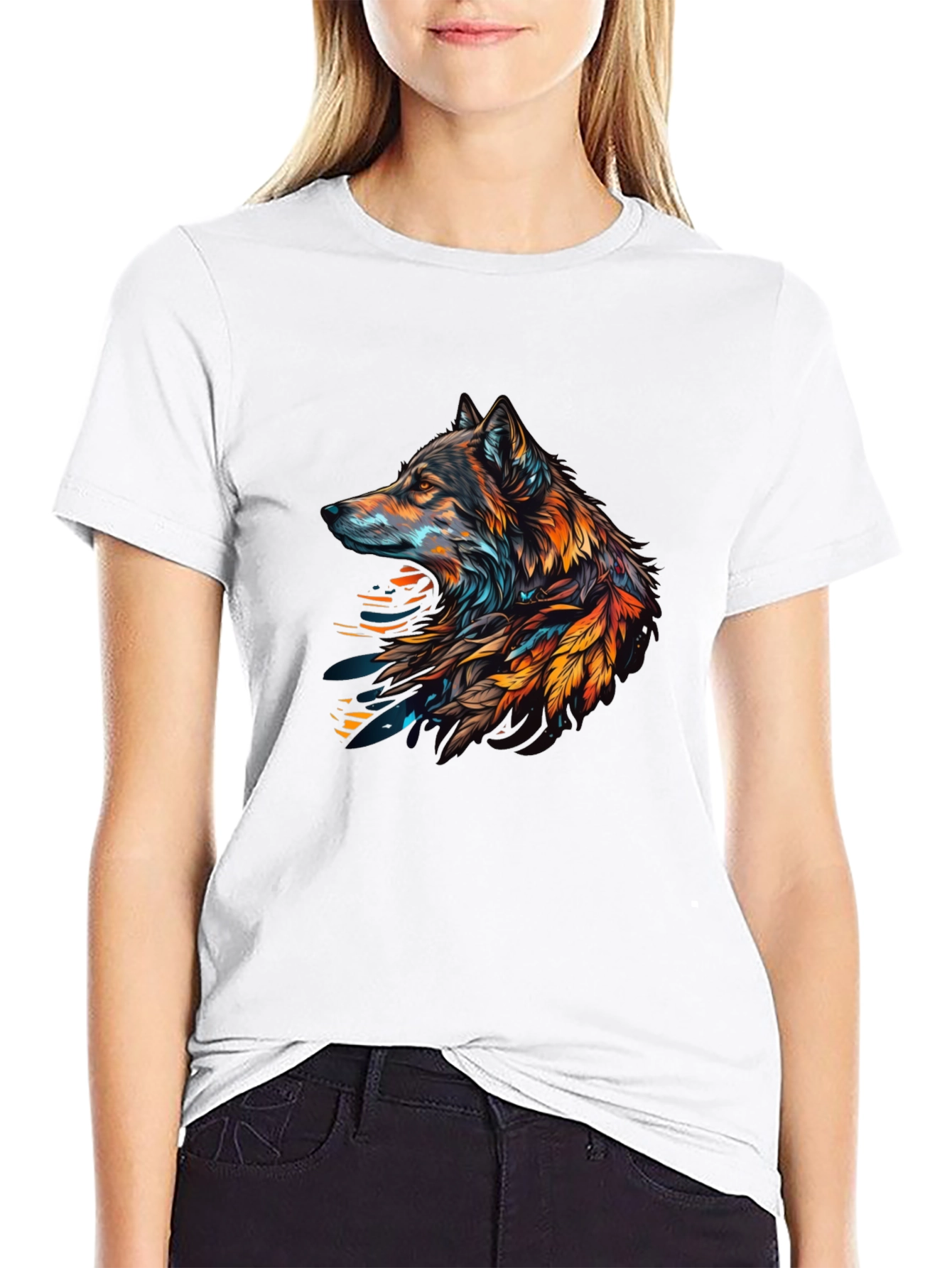 Black Wolf Graphic Print Tee view 9