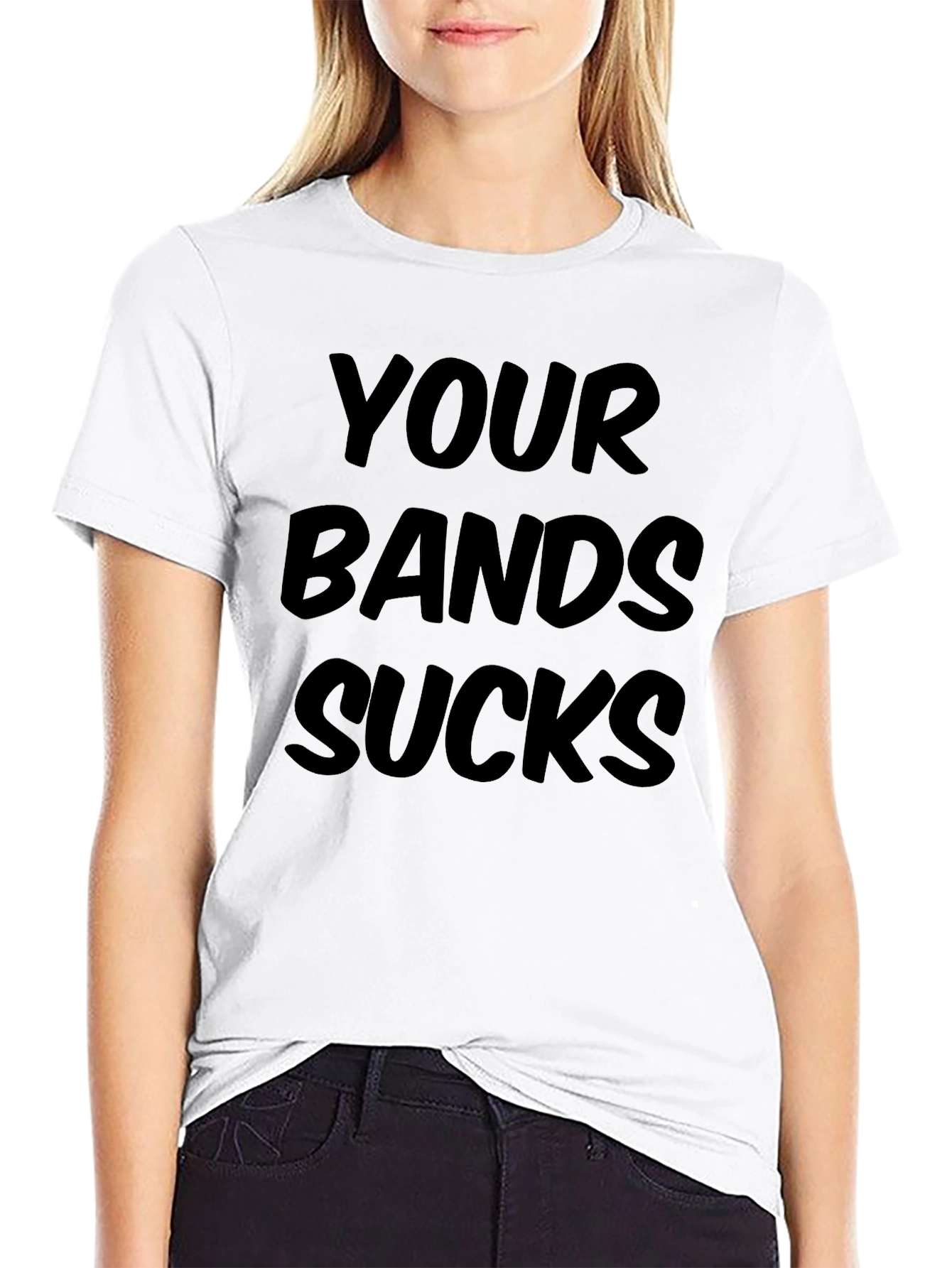 Black Your Band Sucks Graphic Tee - Bold Statement Shirt view 9