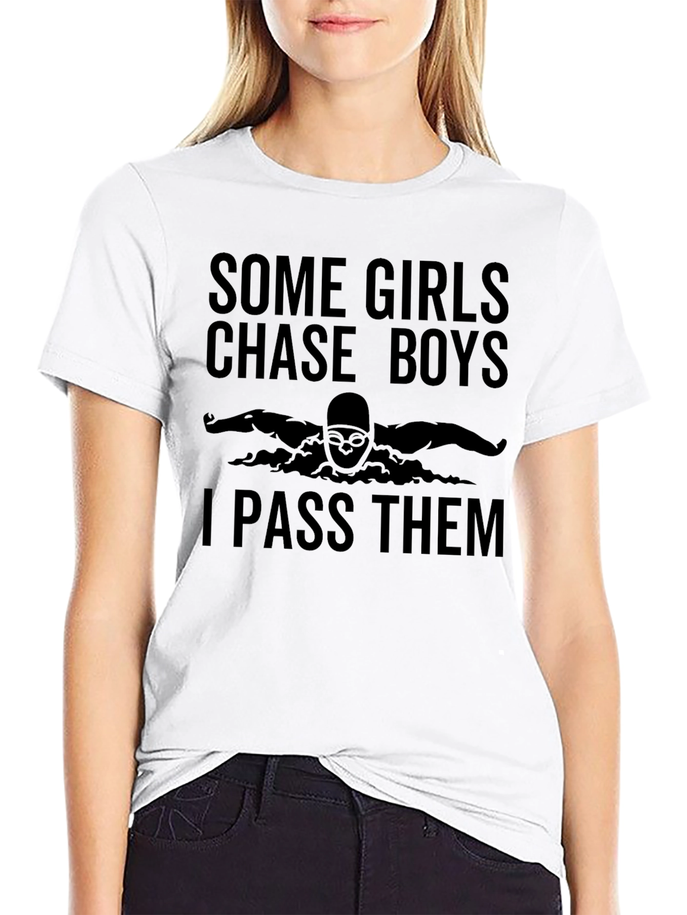 Black Some Girls Chase Boys T-Shirt view 9