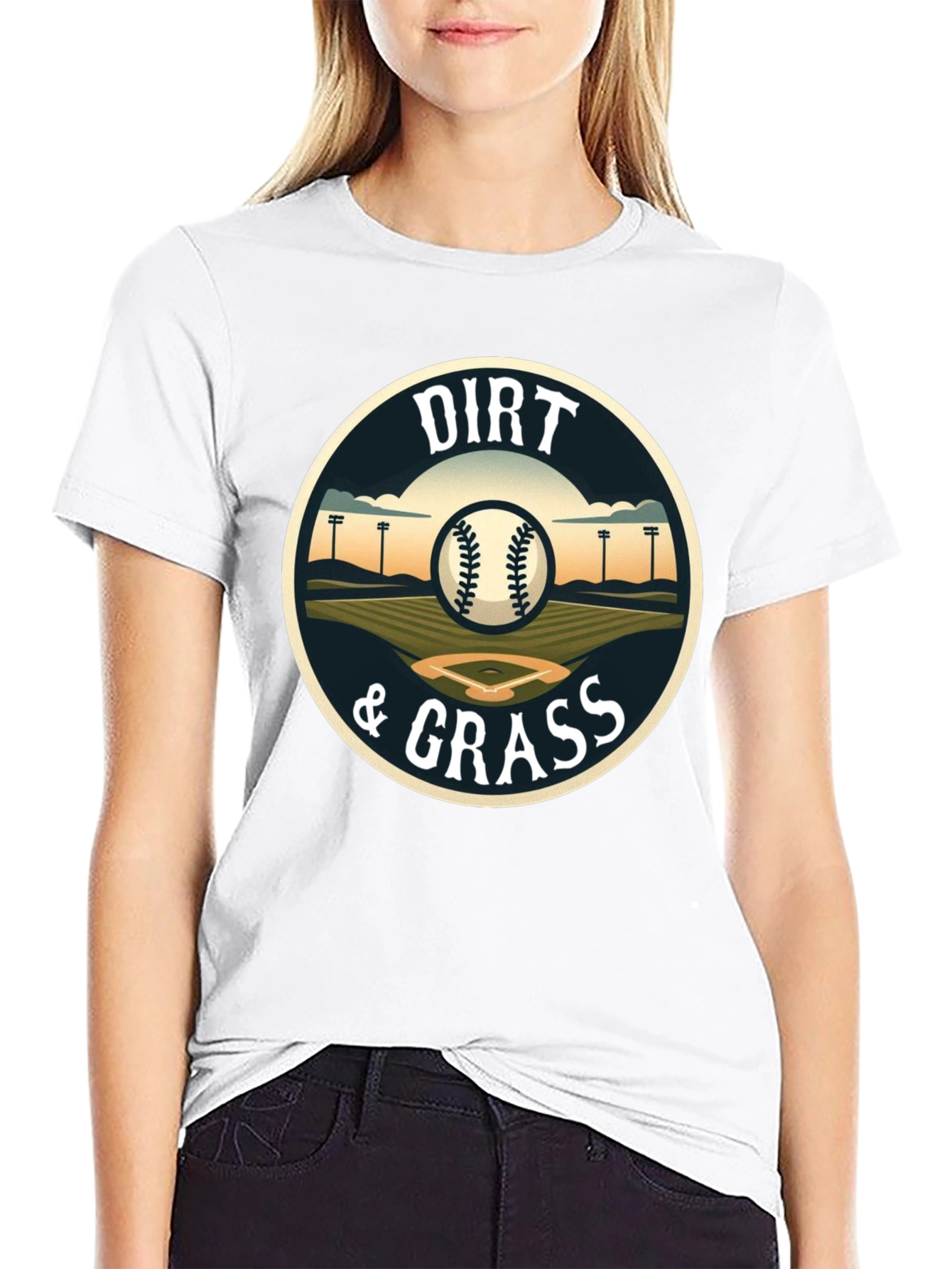 Black Dirt & Grass Baseball T-Shirt view 9