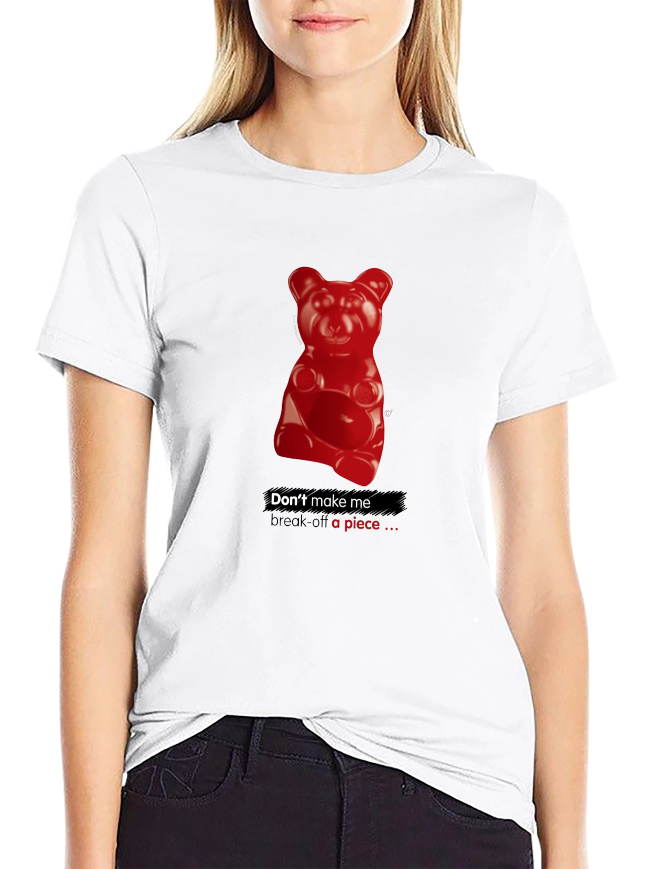 Black Gummy Bear Warning Graphic T-Shirt - Black view 9