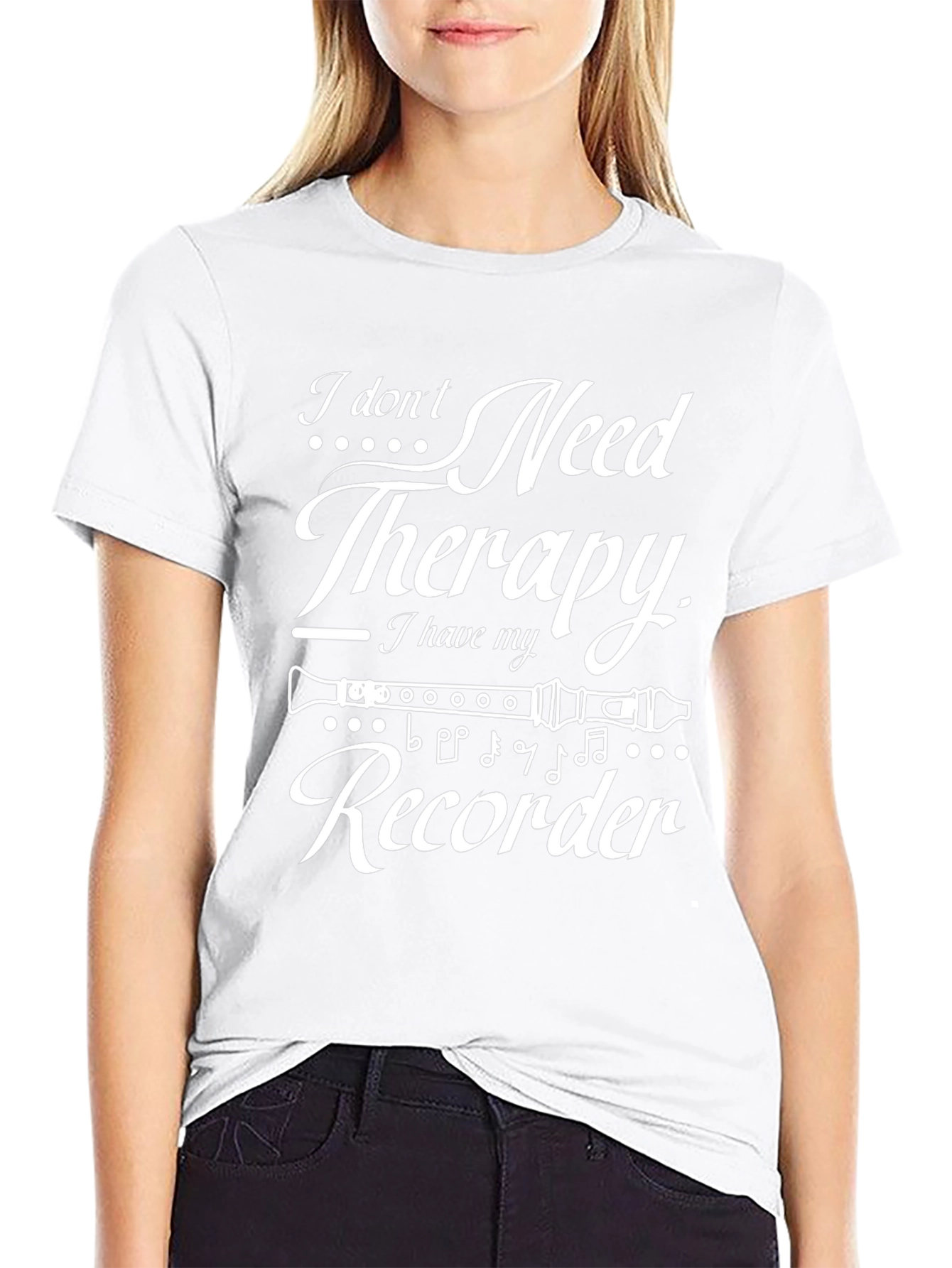Black I Don't Need Therapy Recorder T-Shirt view 9