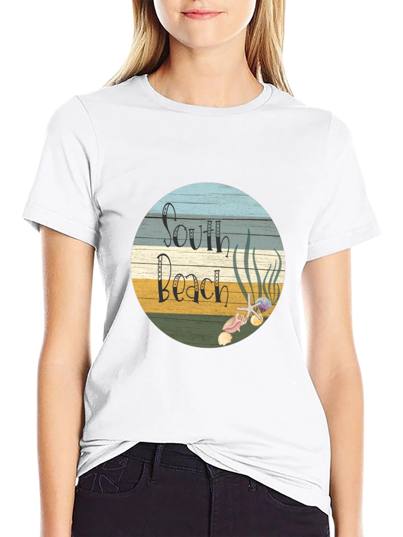 Black South Beach Graphic Tee - Unisex Black T-Shirt view 9