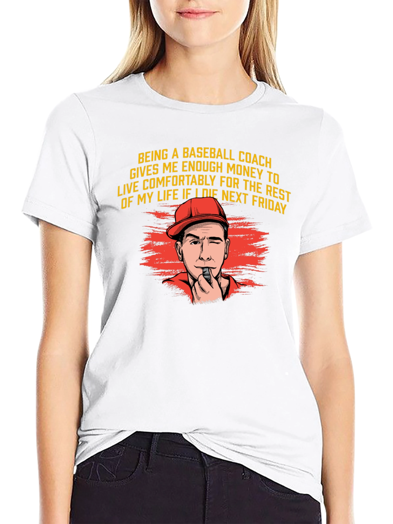 Black Baseball Coach Money T-Shirt view 9