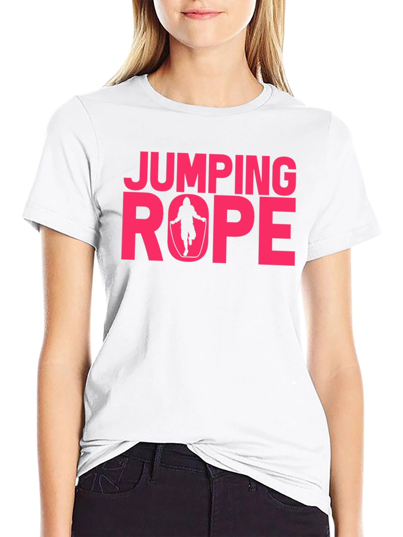 Black Jumping Rope Graphic T-Shirt - Fitness Apparel view 9