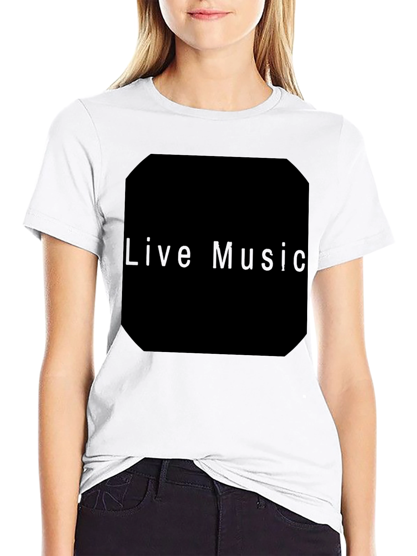 Black Men's Black Live Music Graphic Tee view 9