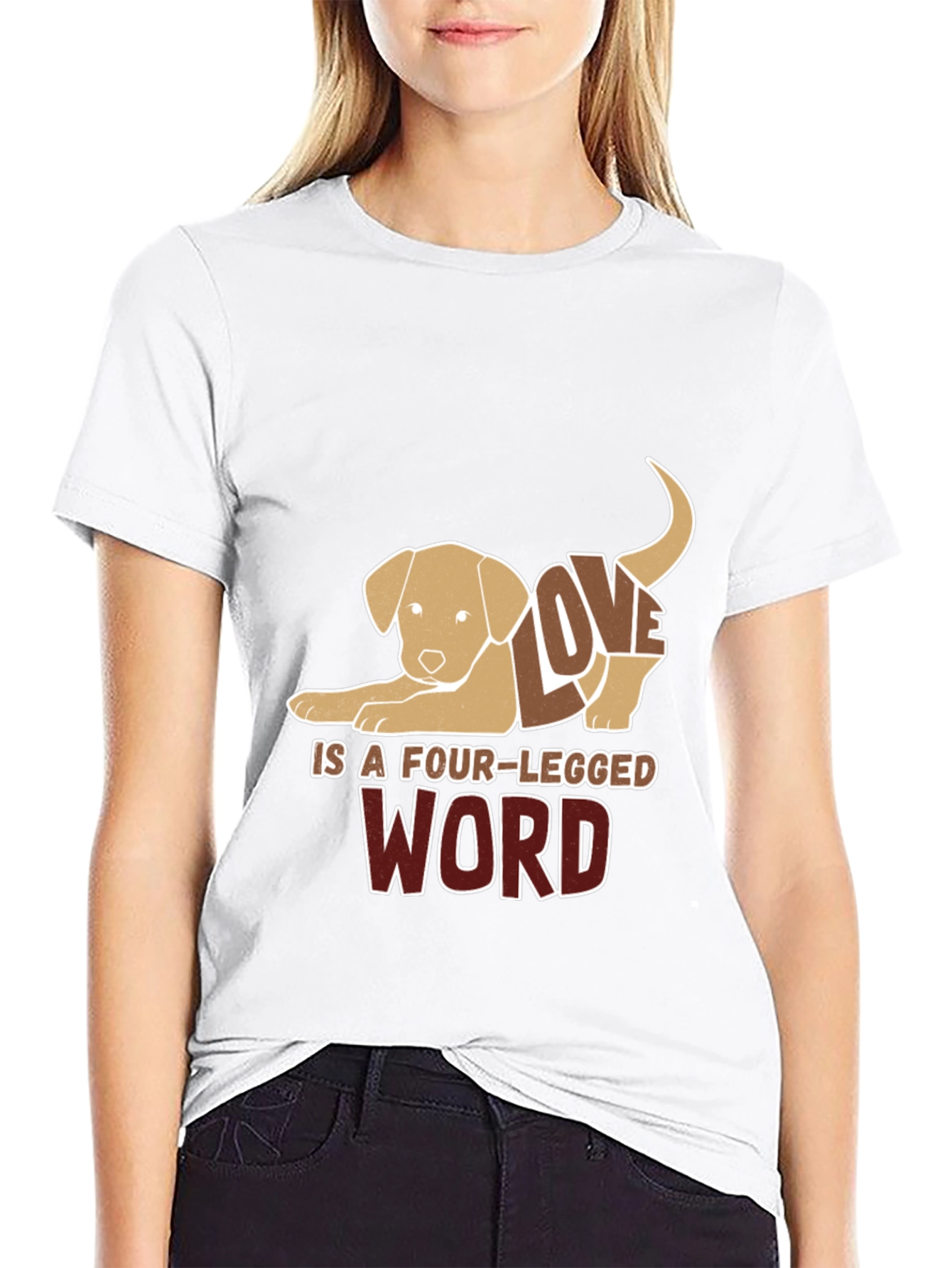 Black Dog Lover Tee: Four-Legged Word Design view 9