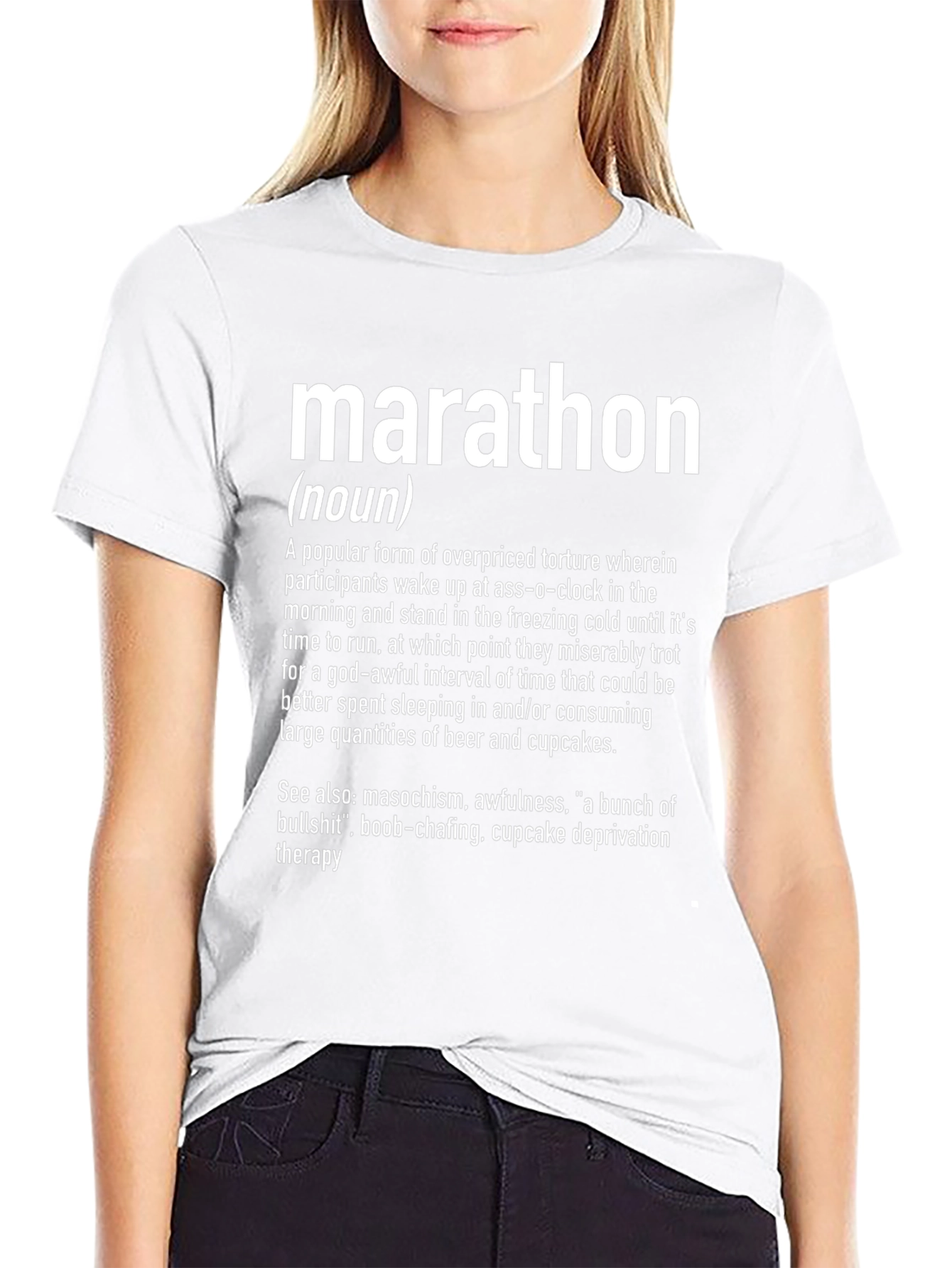 Black Marathon Definition Novelty Graphic T-Shirt view 9