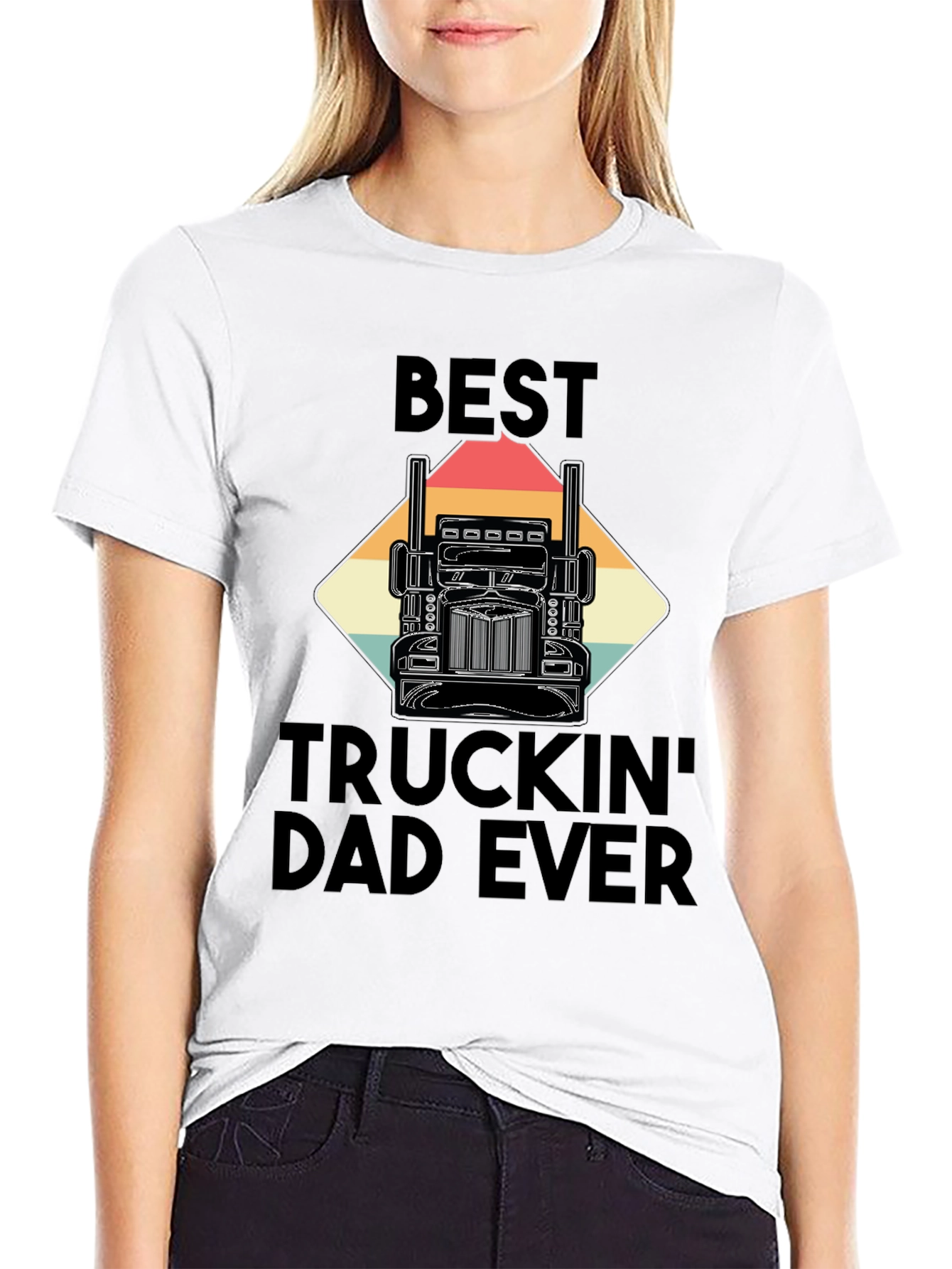 Black Best Truckin' Dad Ever T-Shirt - Black view 9