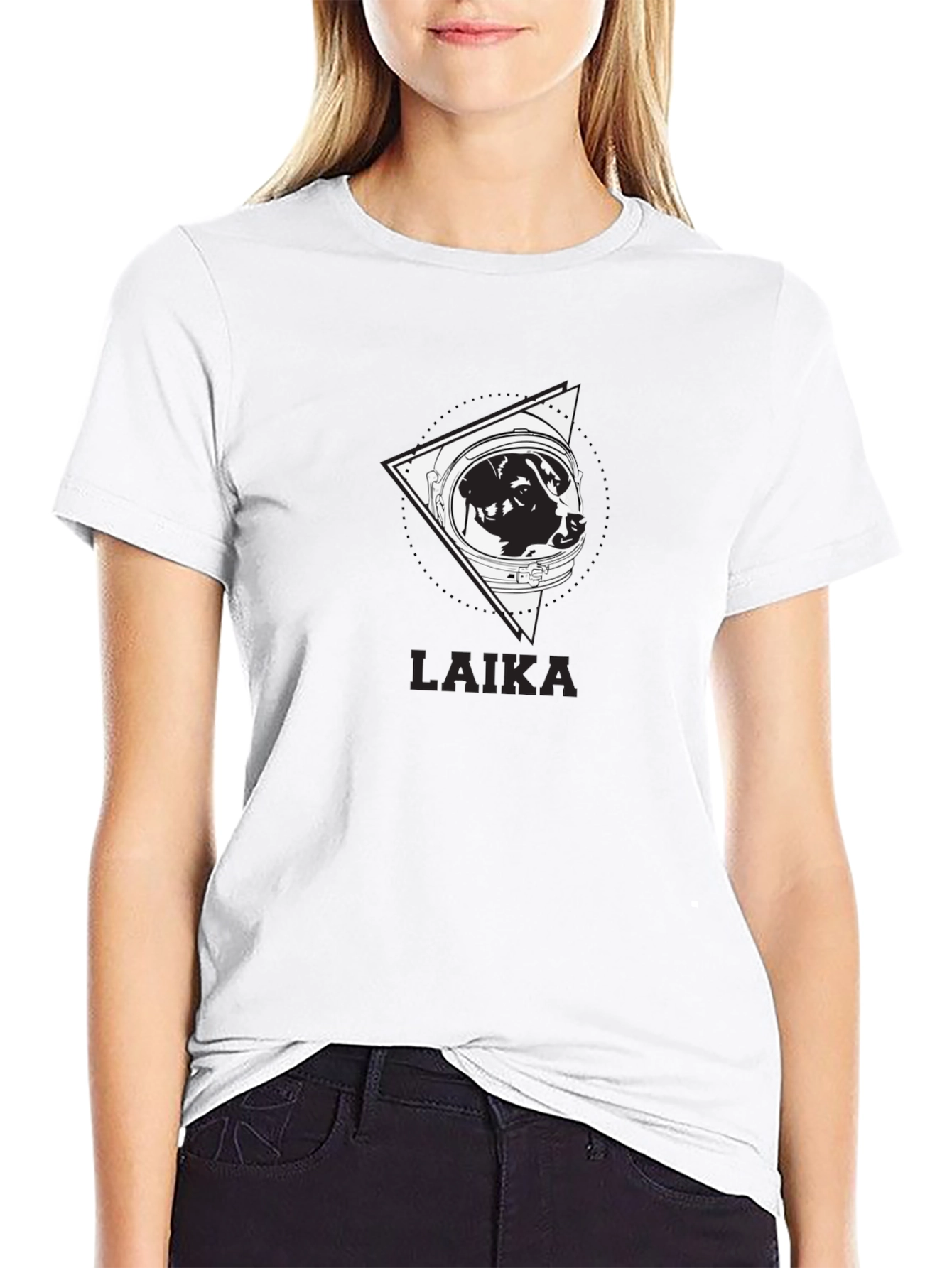 Black Laika Space Dog Graphic Tee - Unisex view 9