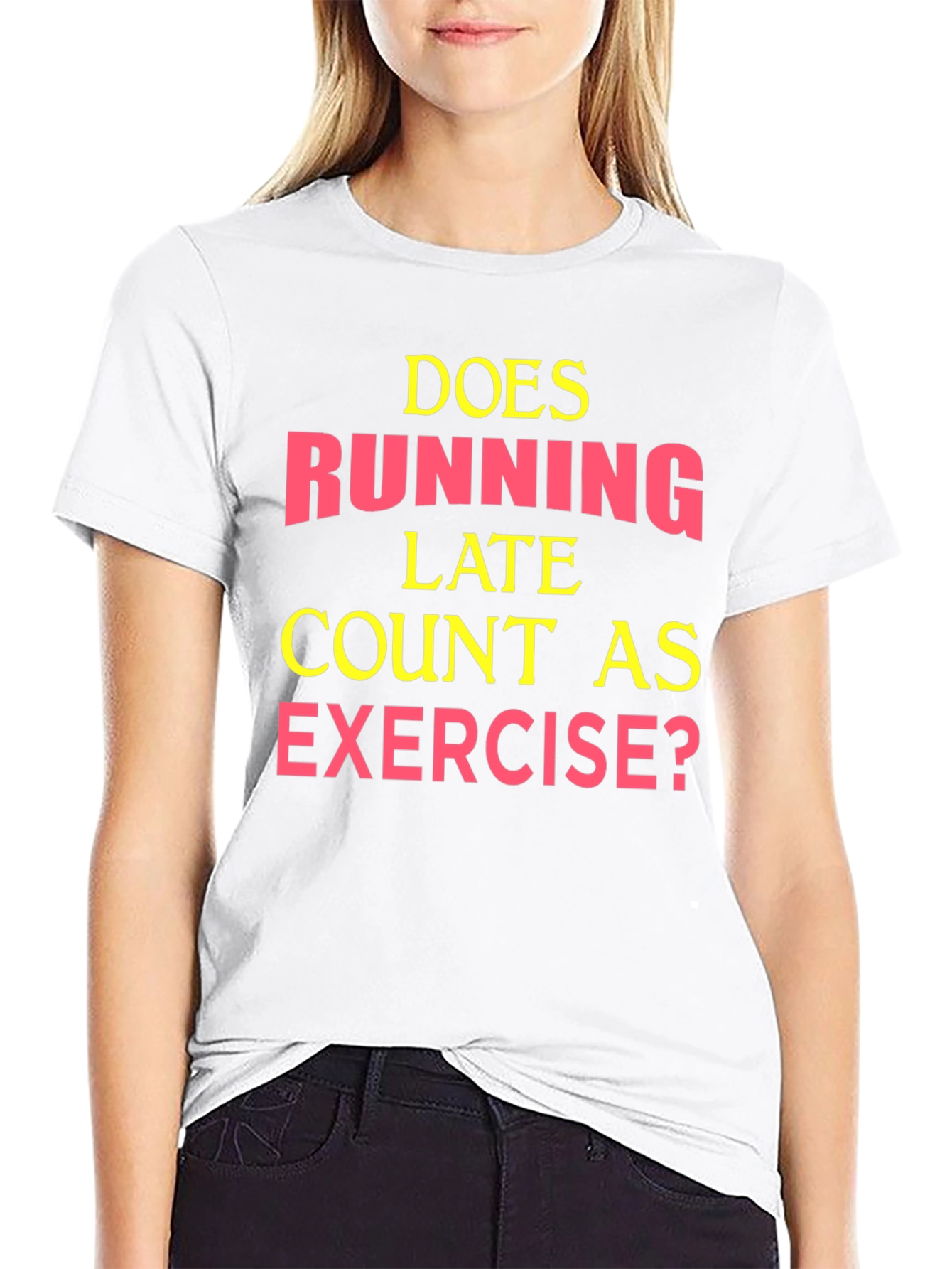 Black Funny Exercise T-Shirt: Running Late? view 9