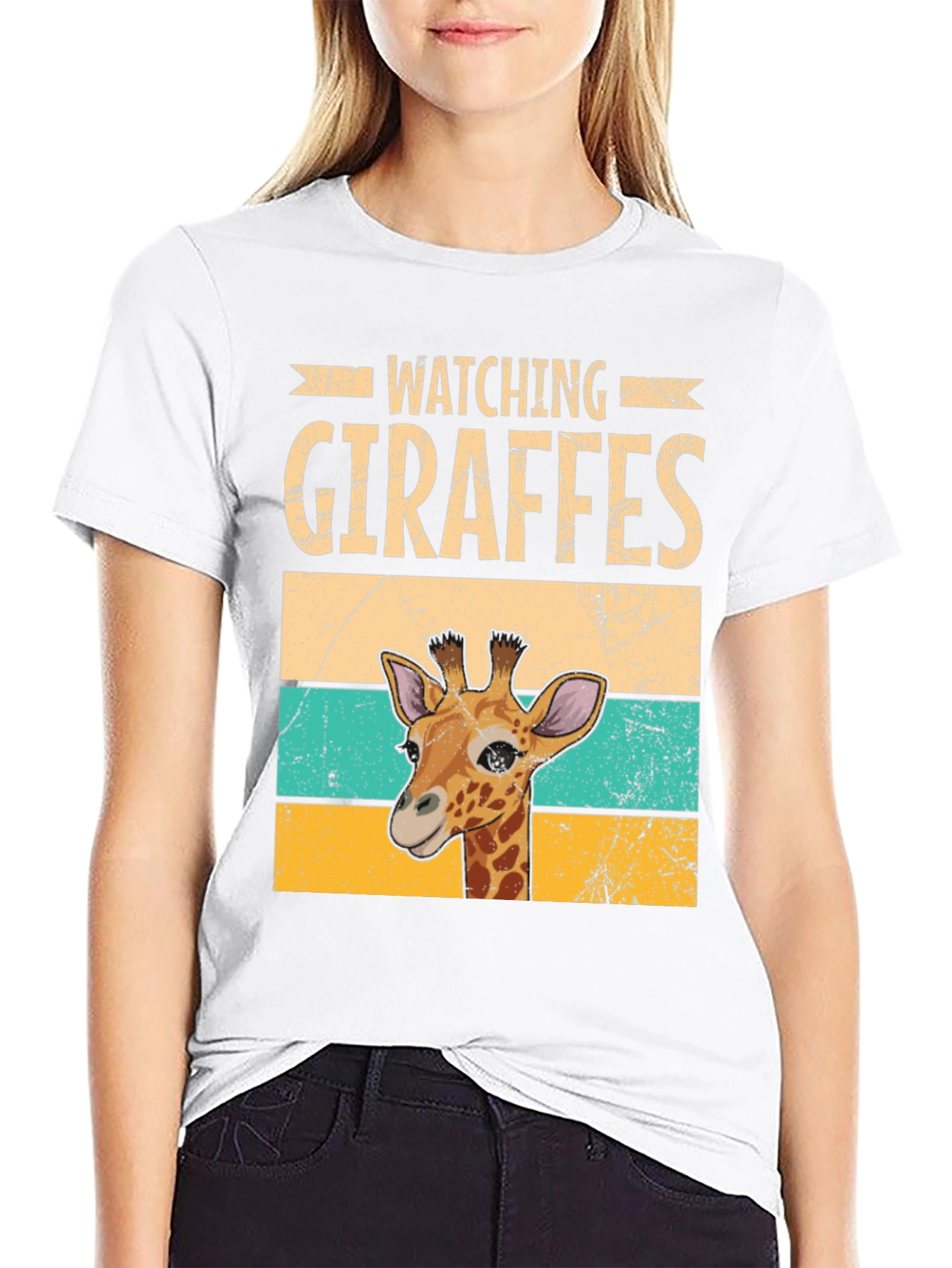 Black Watching Giraffes Graphic Tee - Unisex Soft Cotton T-Shirt view 9