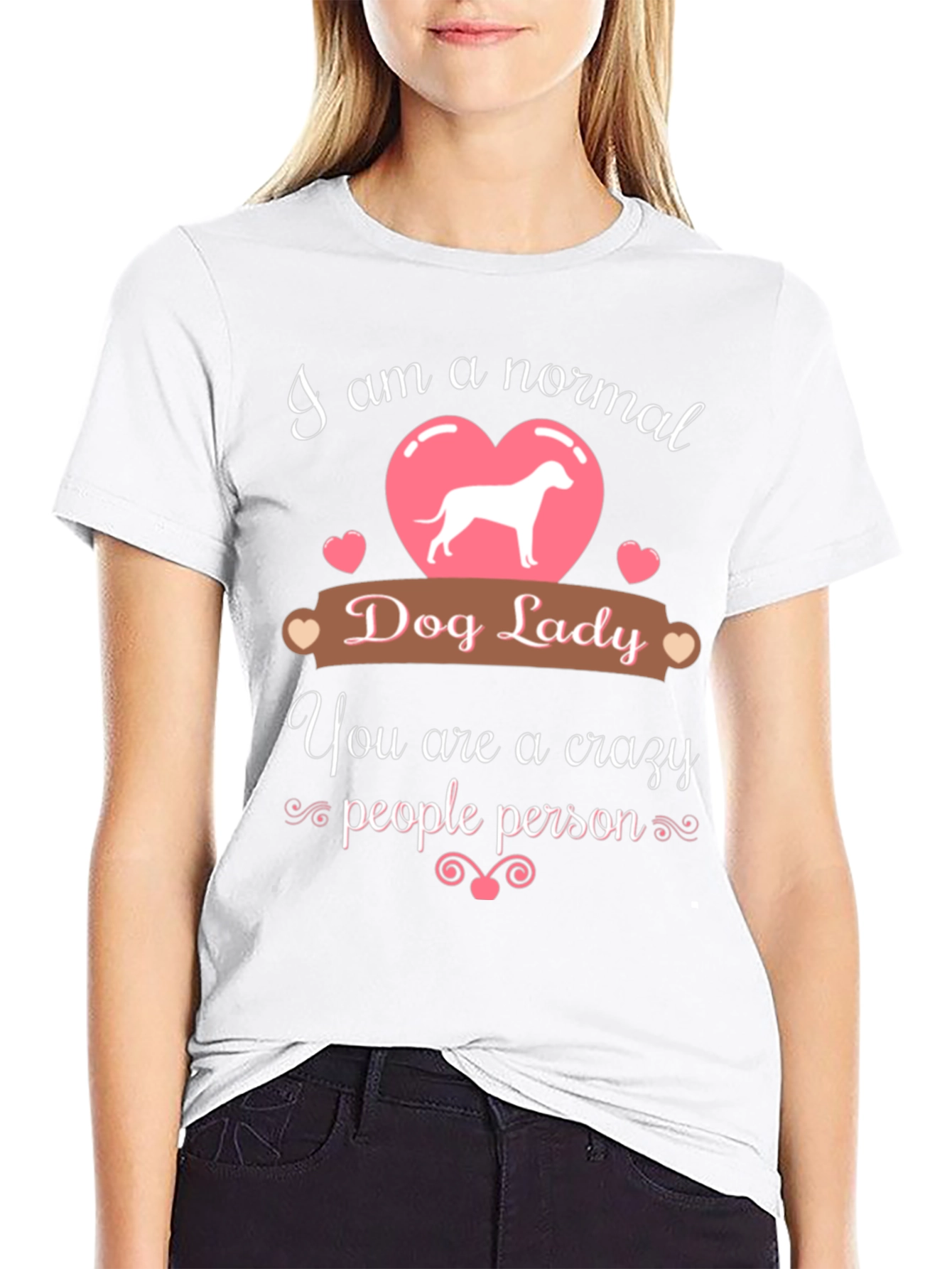 Black Normal Dog Lady - Crazy People Person T-Shirt view 9