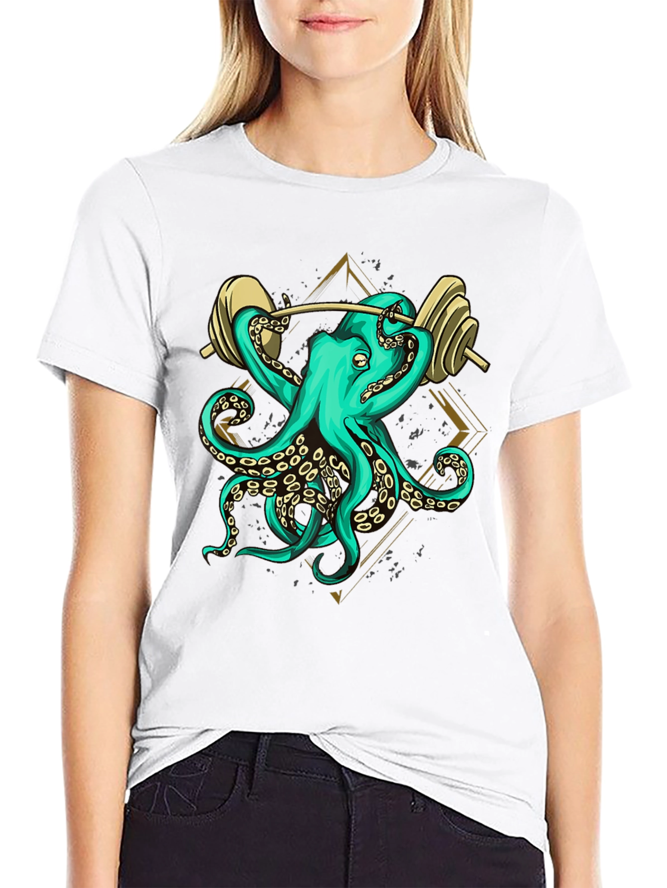 Octopus Lifting Weights Graphic Tee - 9
