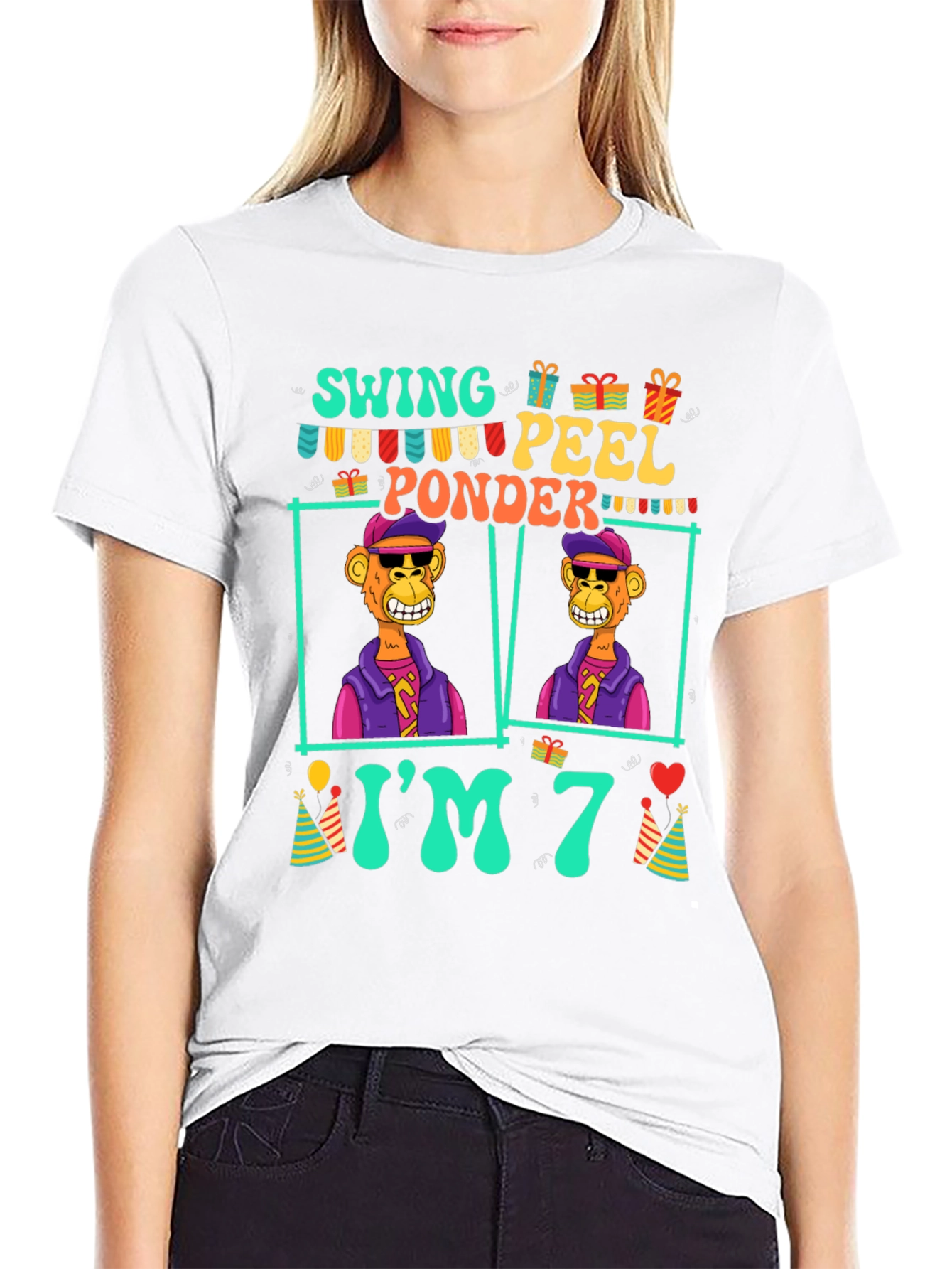 Funny 7th Birthday Ape T-Shirt - 9