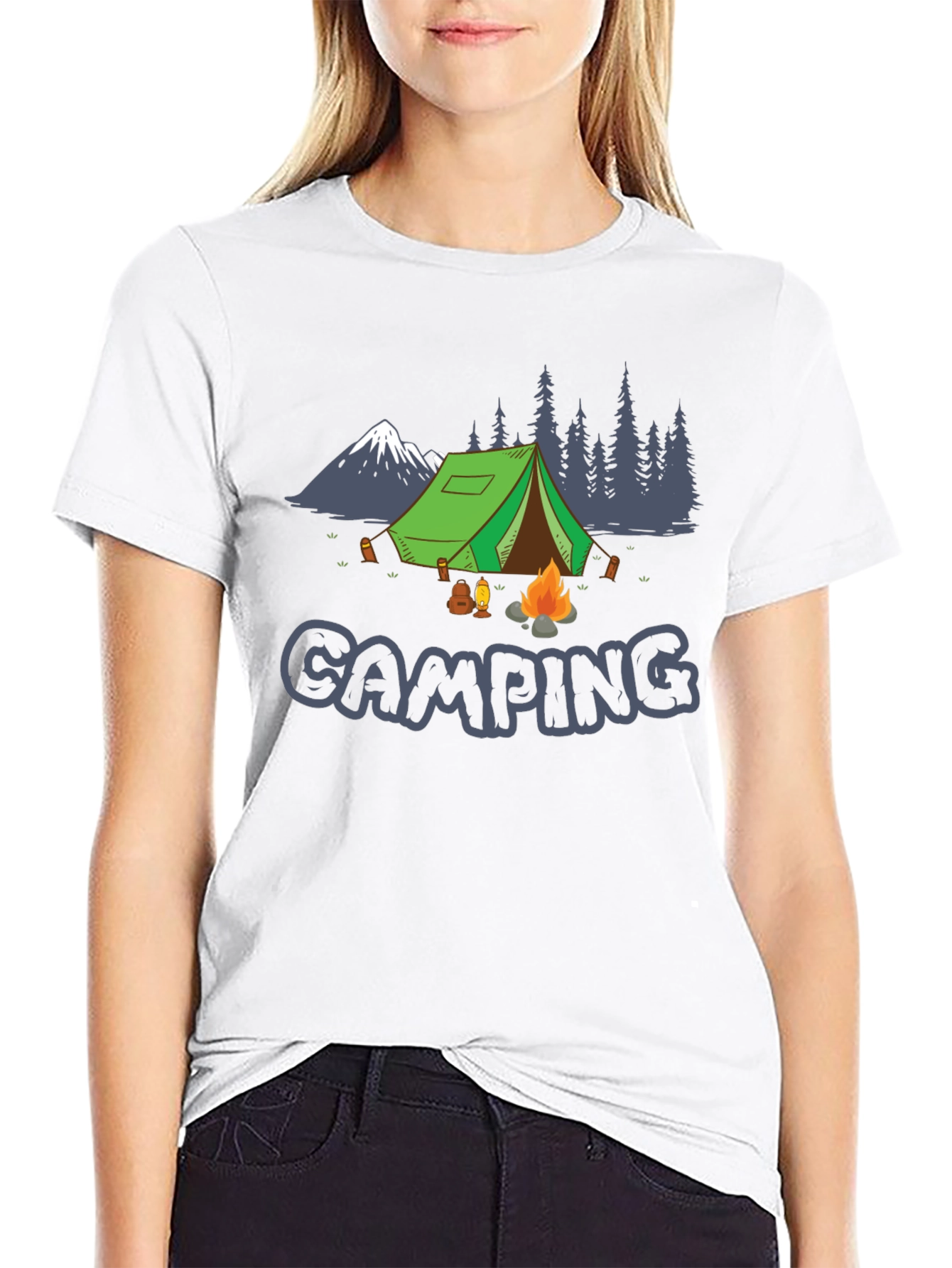 Black Camping Graphic Tee - Adventure Awaits view 9