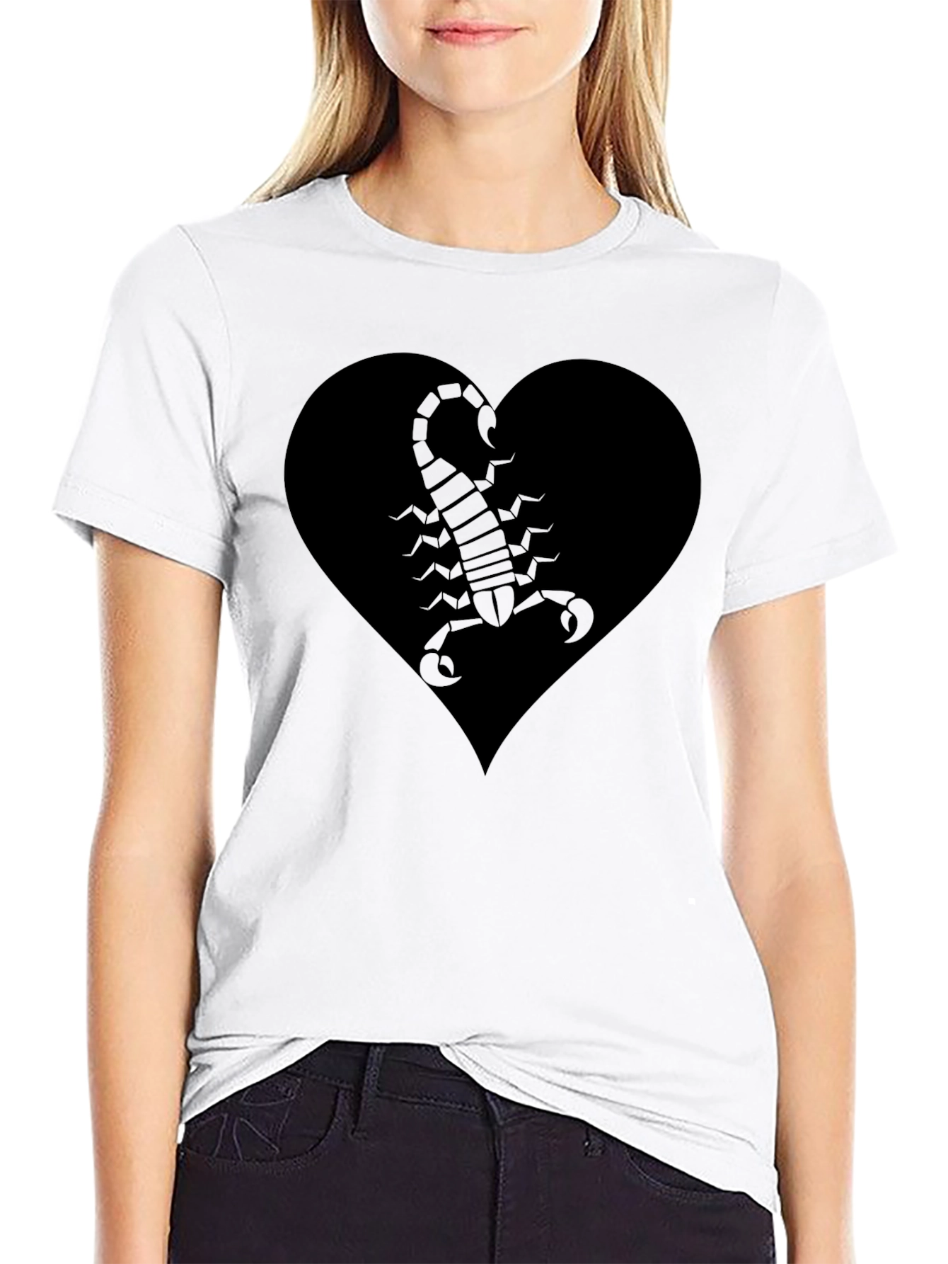 Black Heart Scorpion Graphic Tee - Black view 9