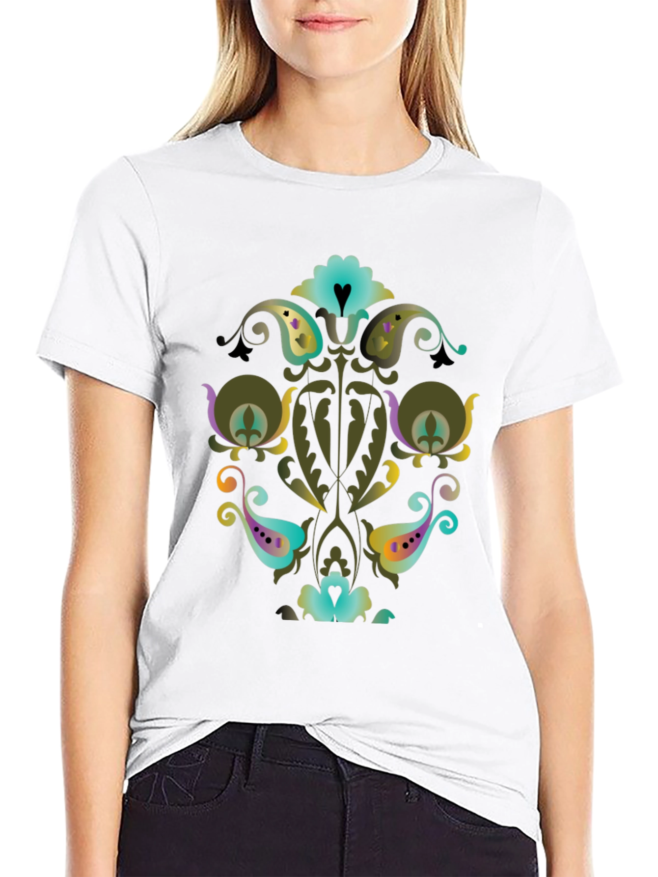 Ornate Floral Paisley Graphic Tee - 9