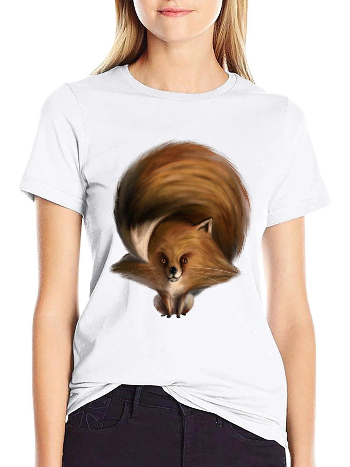 Black Fox Graphic Black T-Shirt for Men view 9