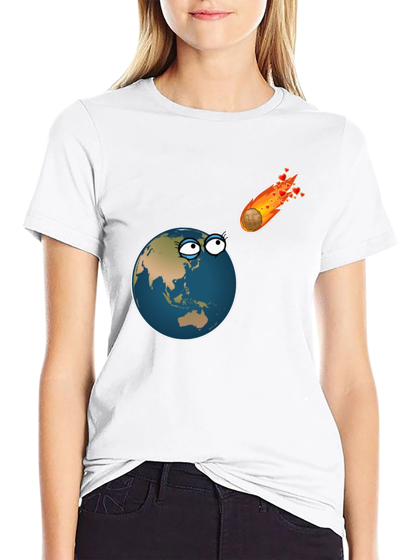 Black Earth Meets Comet Love Funny T-Shirt view 9