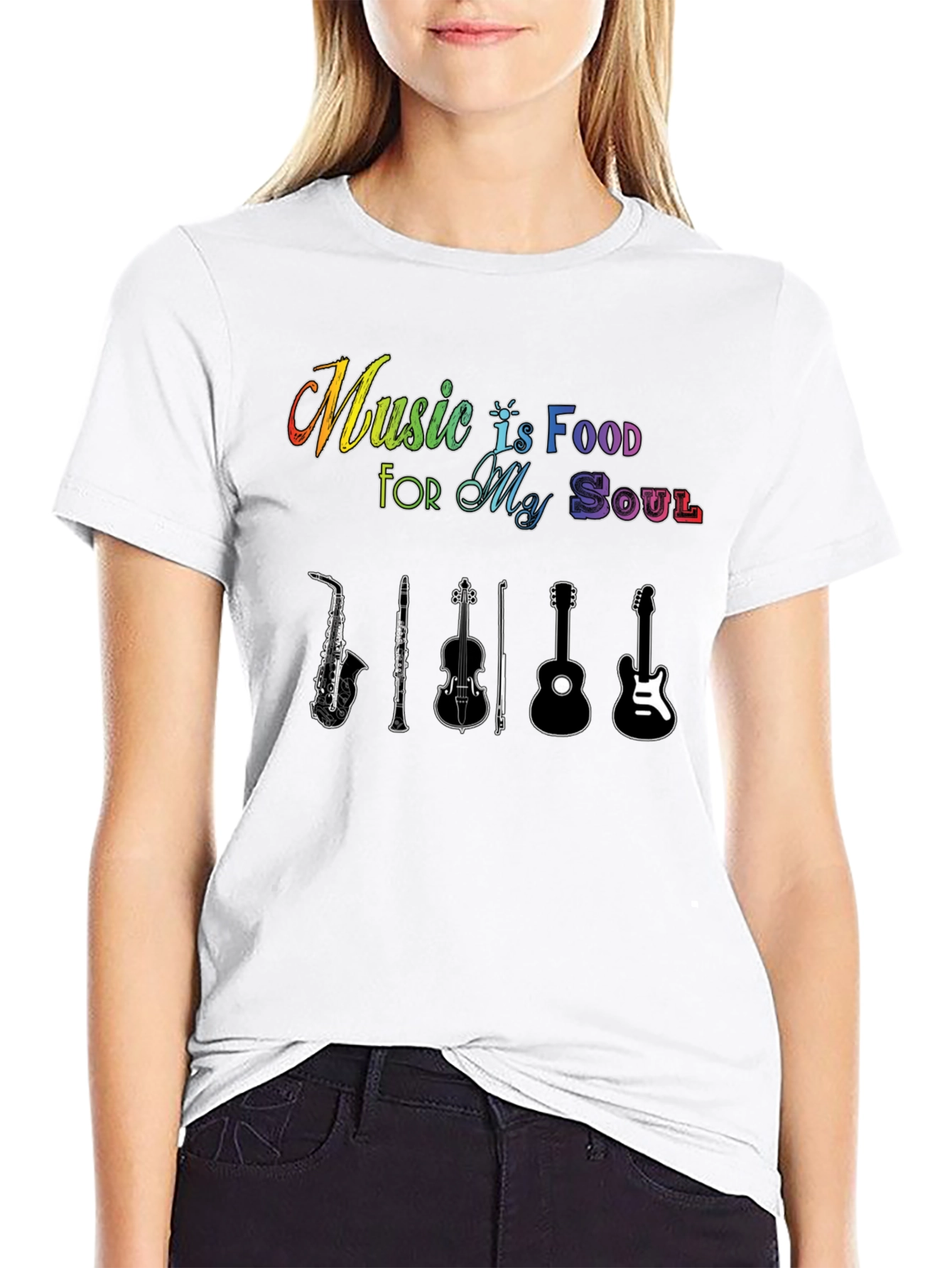 Black Music Is Food For My Soul Black T-Shirt view 9