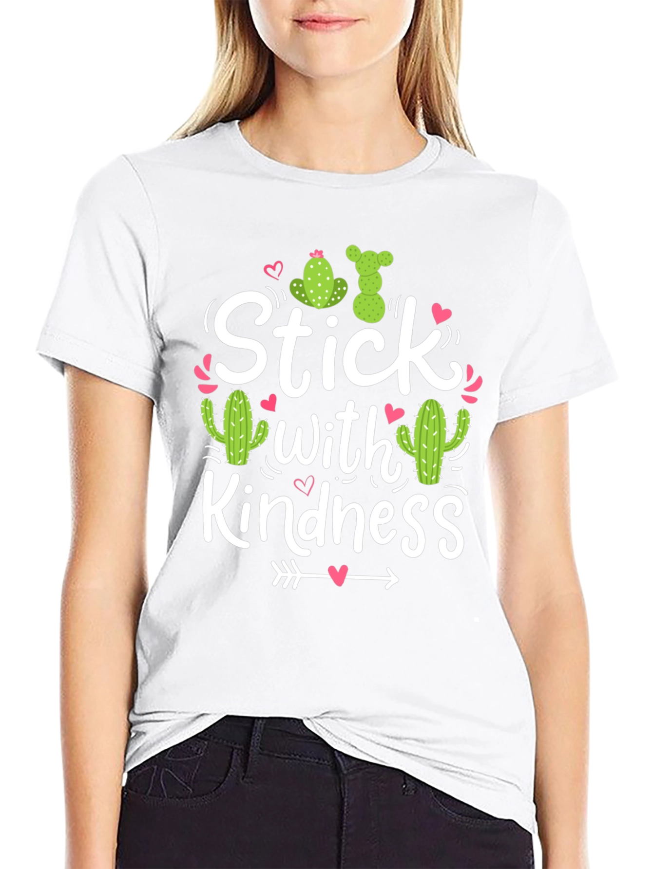 Black Stick With Kindness T-Shirt Cactus Love view 9