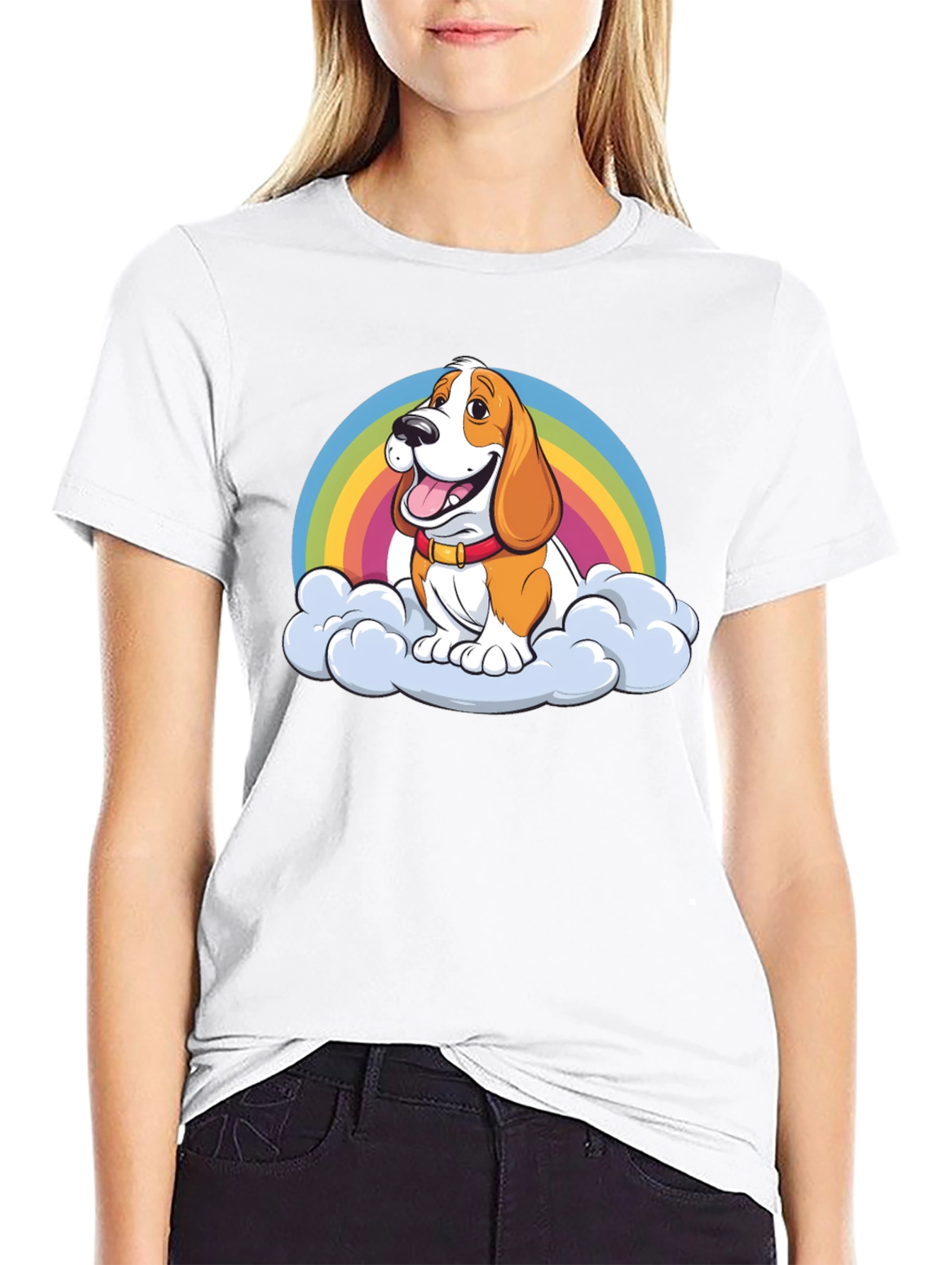 Black Dog Rainbow Cloud Graphic Tee view 9