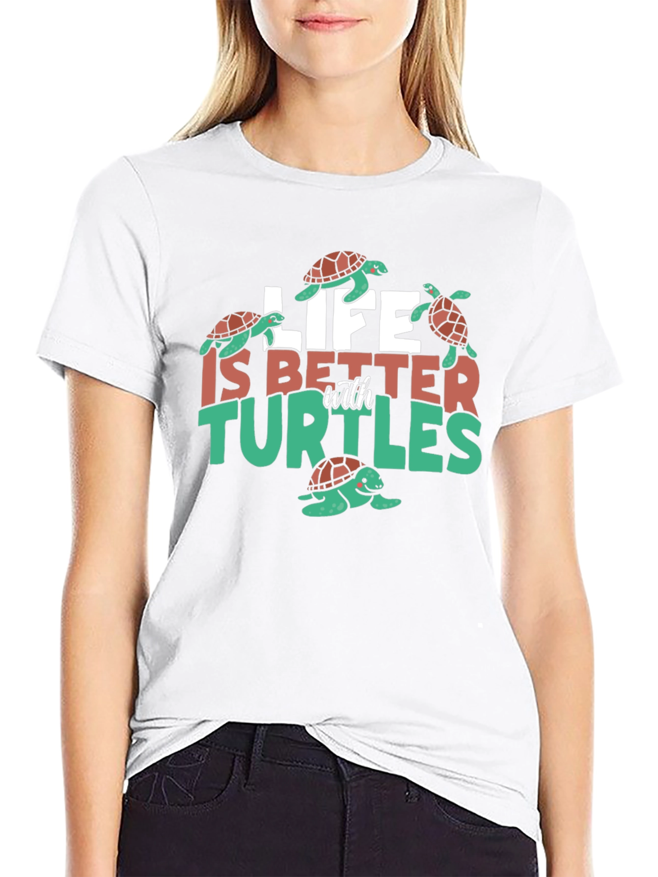 Black Life is Better with Turtles Graphic Tee view 9