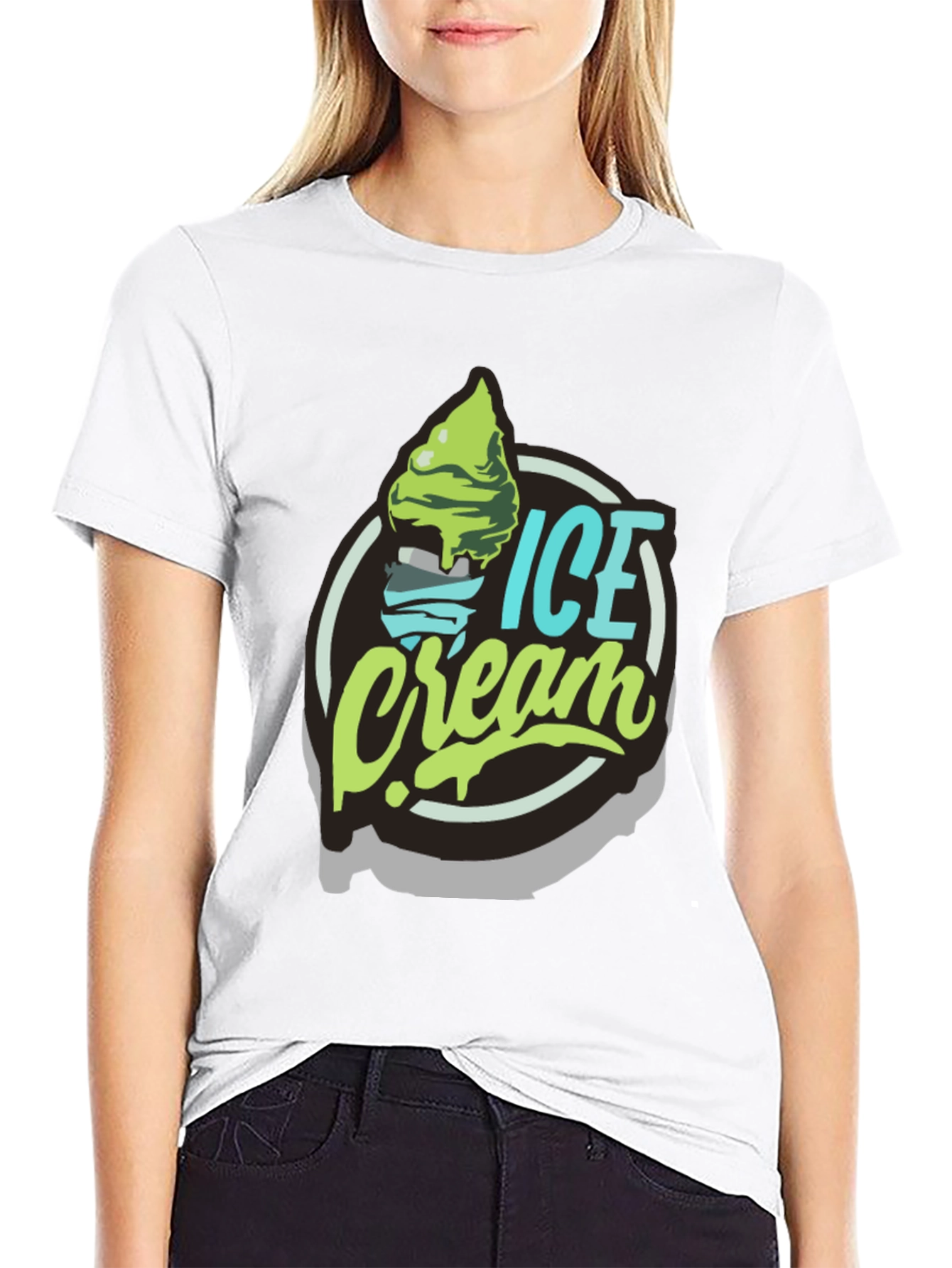 Black Ice Cream Graphic T-Shirt - Black view 9