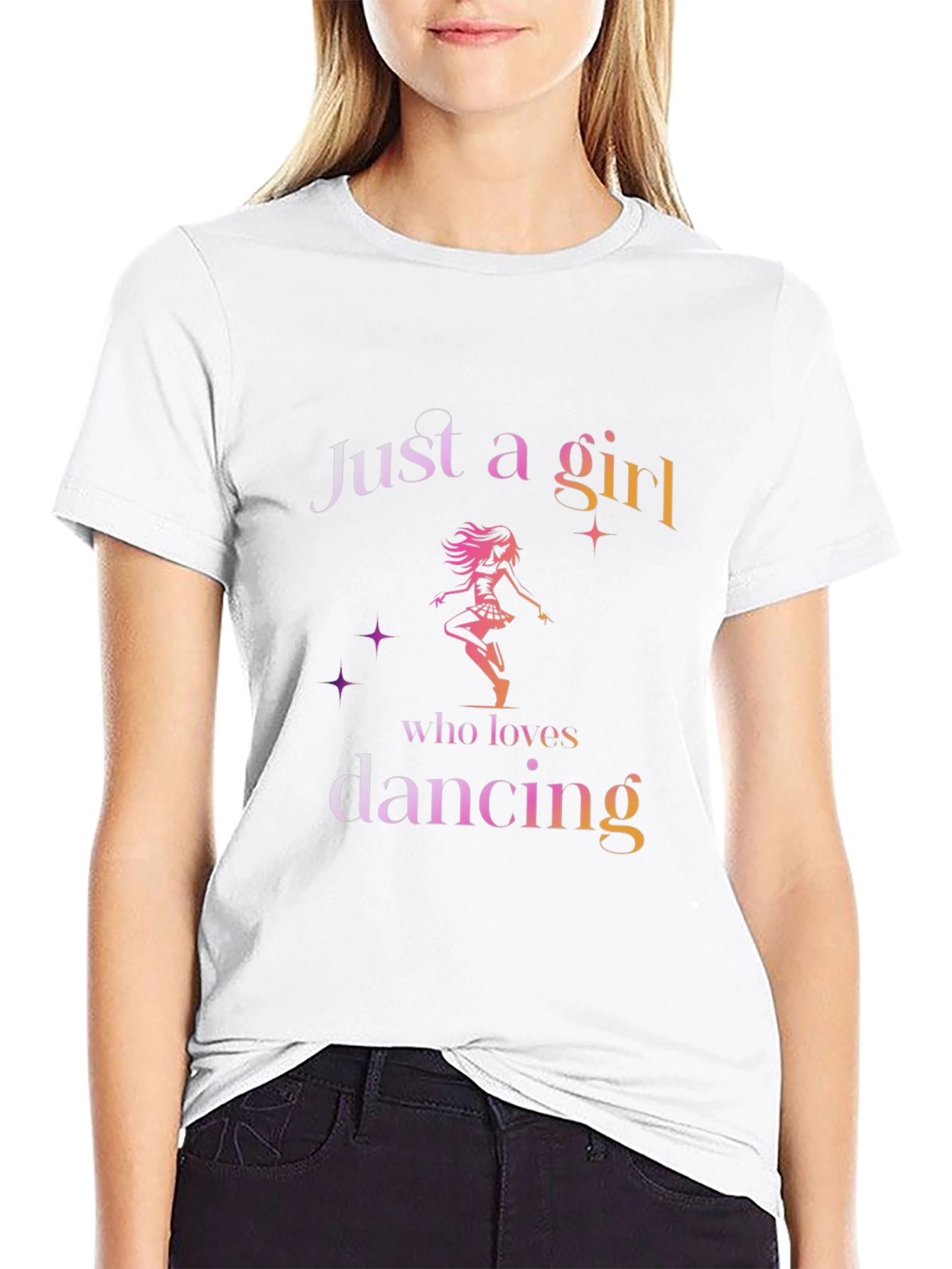 Black Just A Girl Who Loves Dancing T-Shirt view 9
