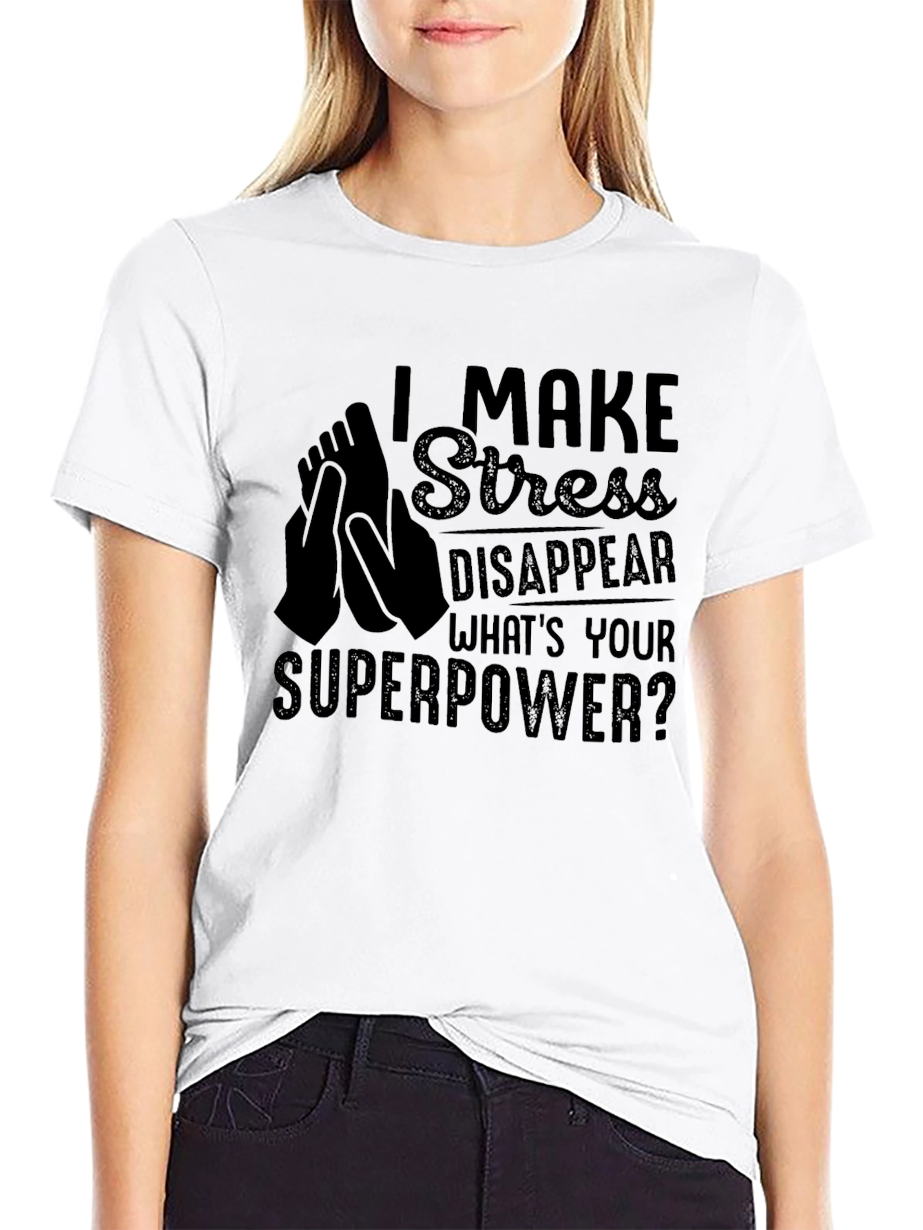 Black I Make Stress Disappear T-Shirt view 9