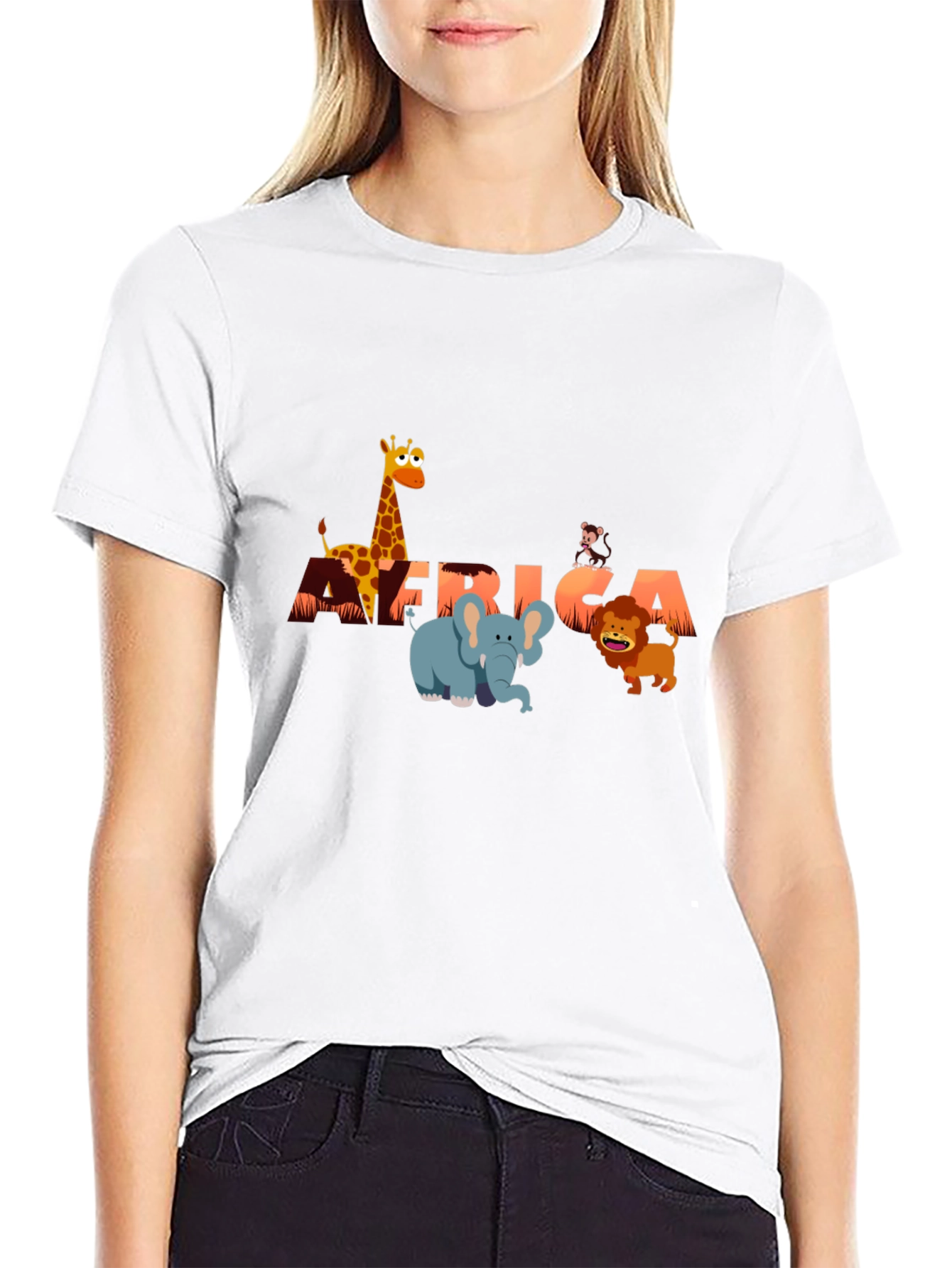 Black Africa Animals Graphic Tee - Fun Safari Shirt view 9