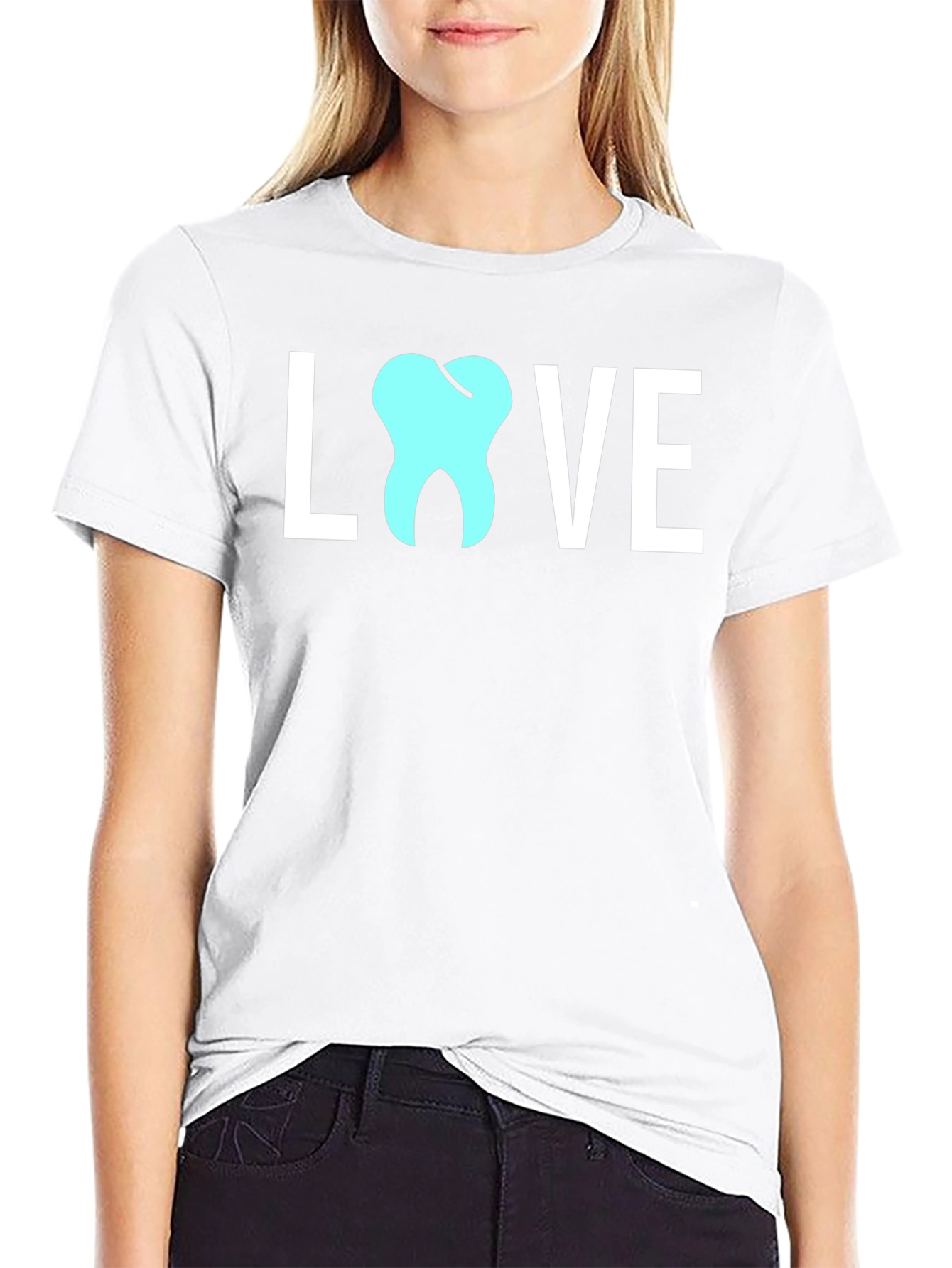 Black Dental Love Graphic Tee - Dentist Gift view 9