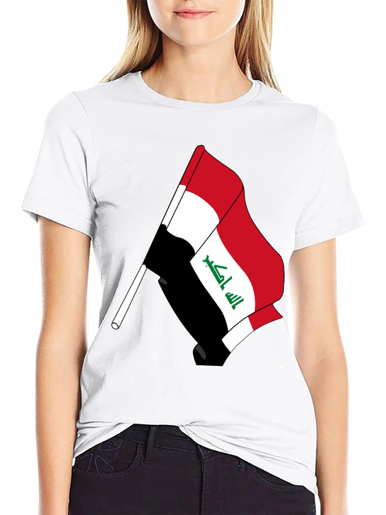 Black Iraq Flag T-Shirt - Patriotic Pride view 9