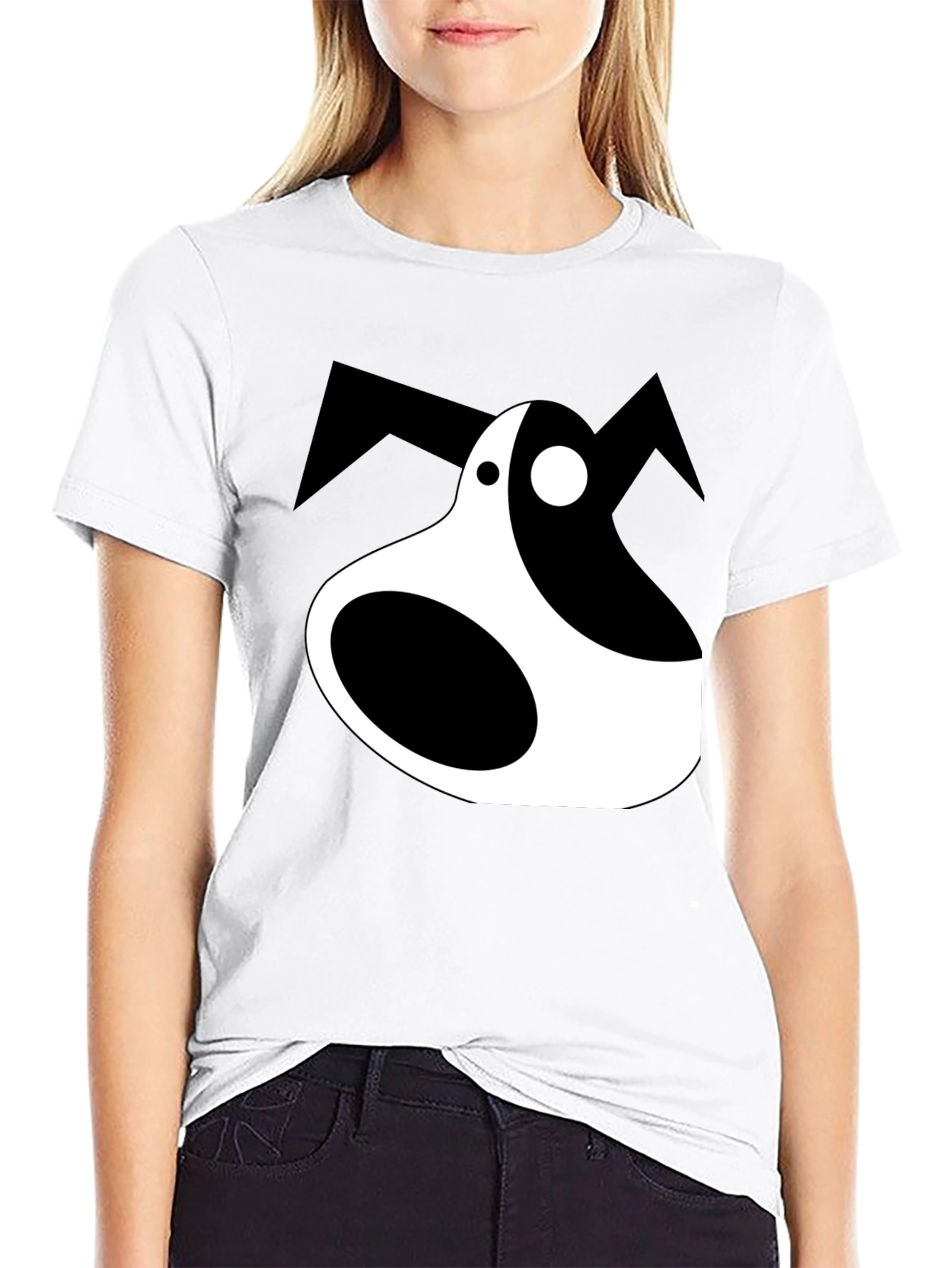 Black Abstract Dog Graphic Tee - Black Unisex T-Shirt view 9