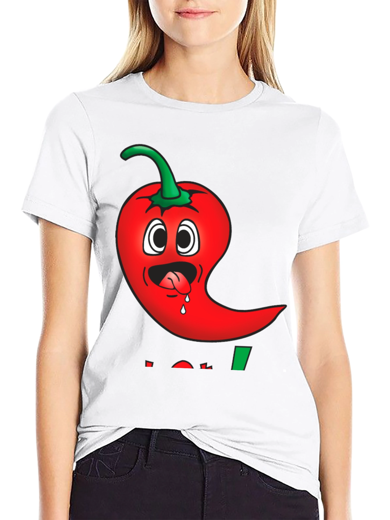 Black Spicy Pepper Cartoon Graphic Tee - Black view 9