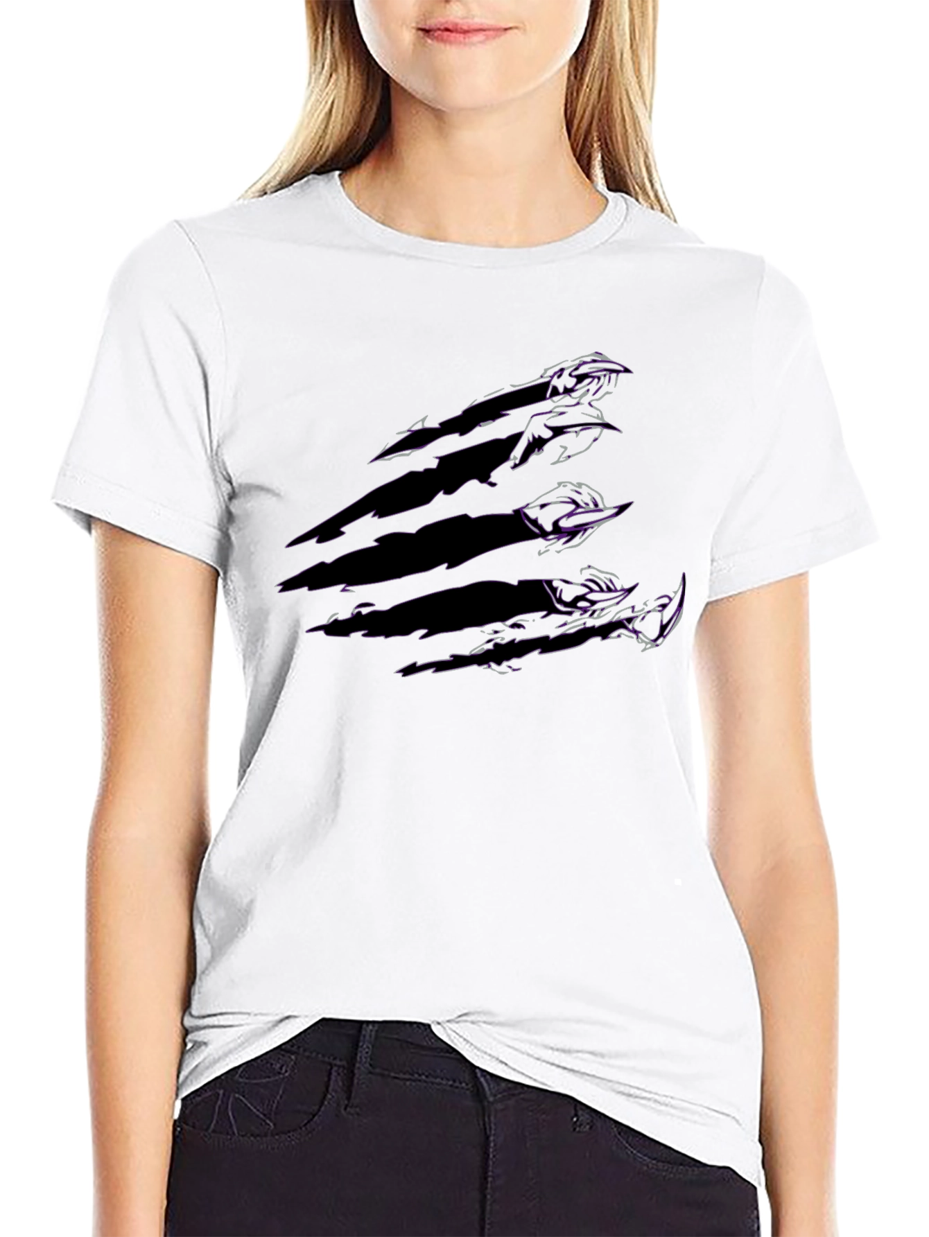 Black Claw Mark T-Shirt - Edgy Graphic Tee for Men view 9