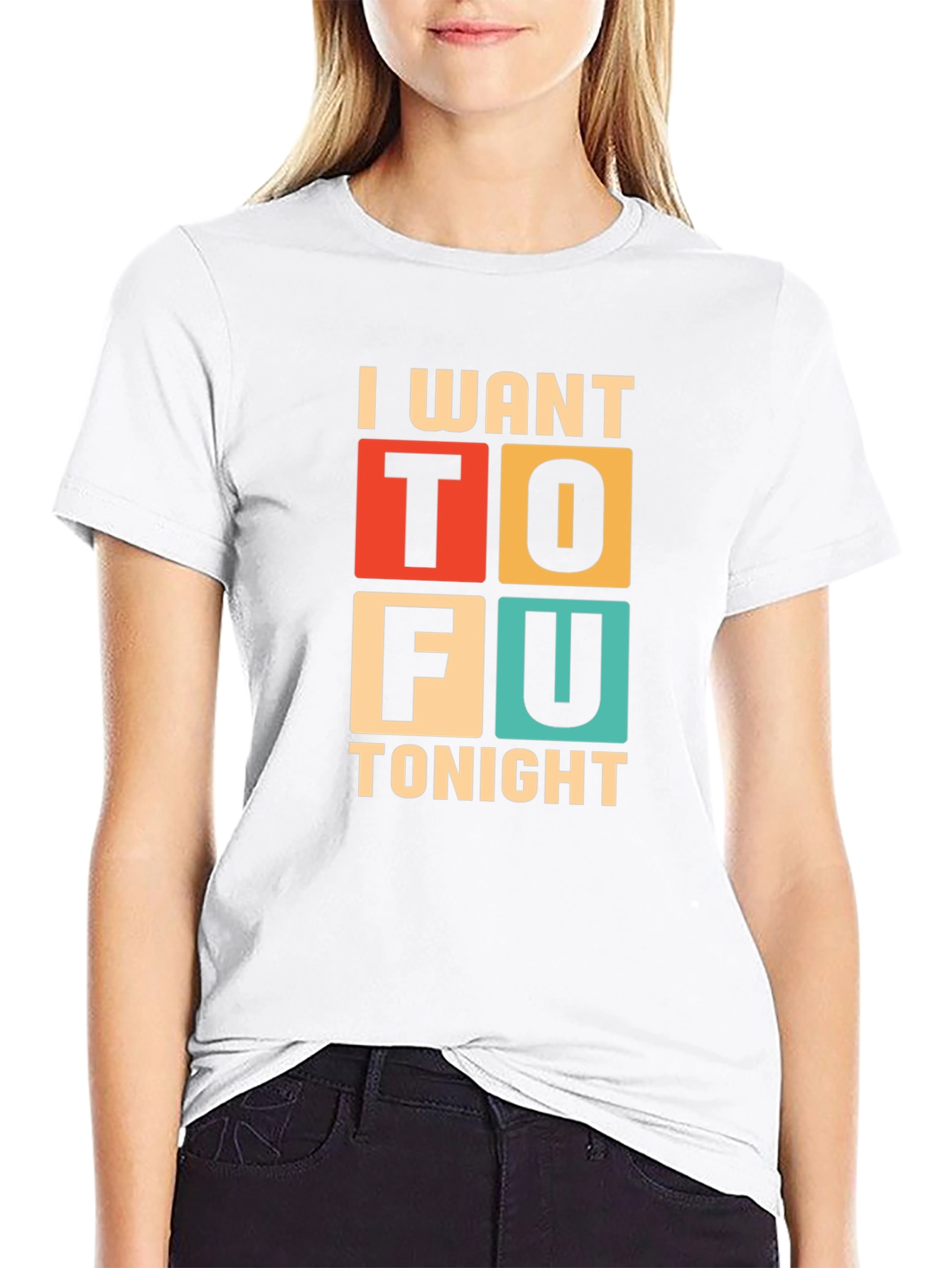Black I Want Tofu Tonight Graphic Tee - Trendy Vegan Style view 9