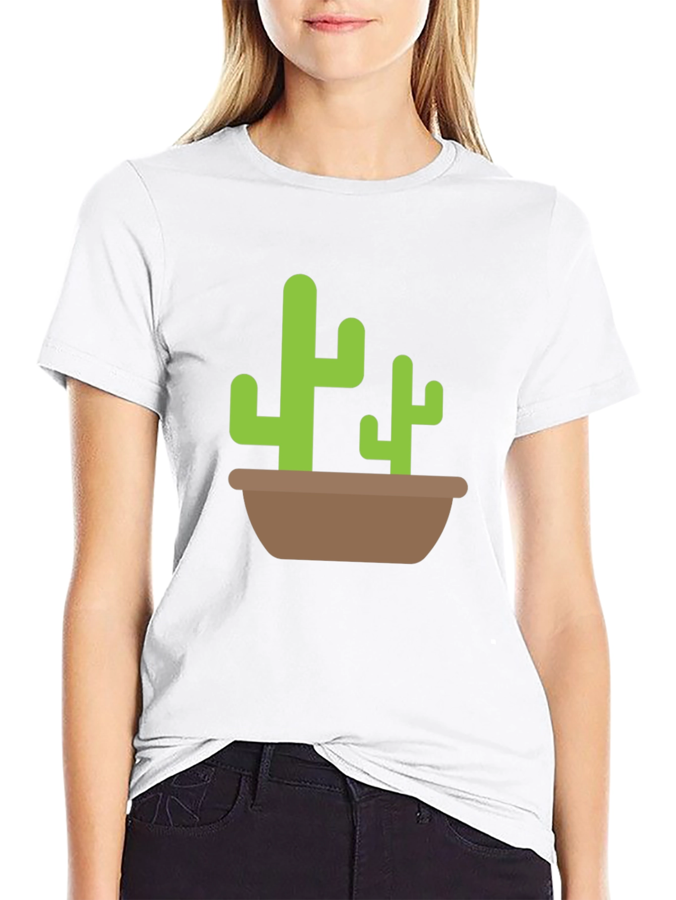 Black Cactus Graphic Tee - Black Casual T-Shirt view 9