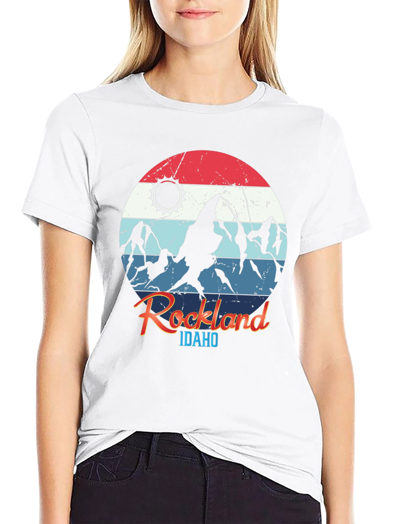 Black Rockland Idaho Mountain T-Shirt view 9