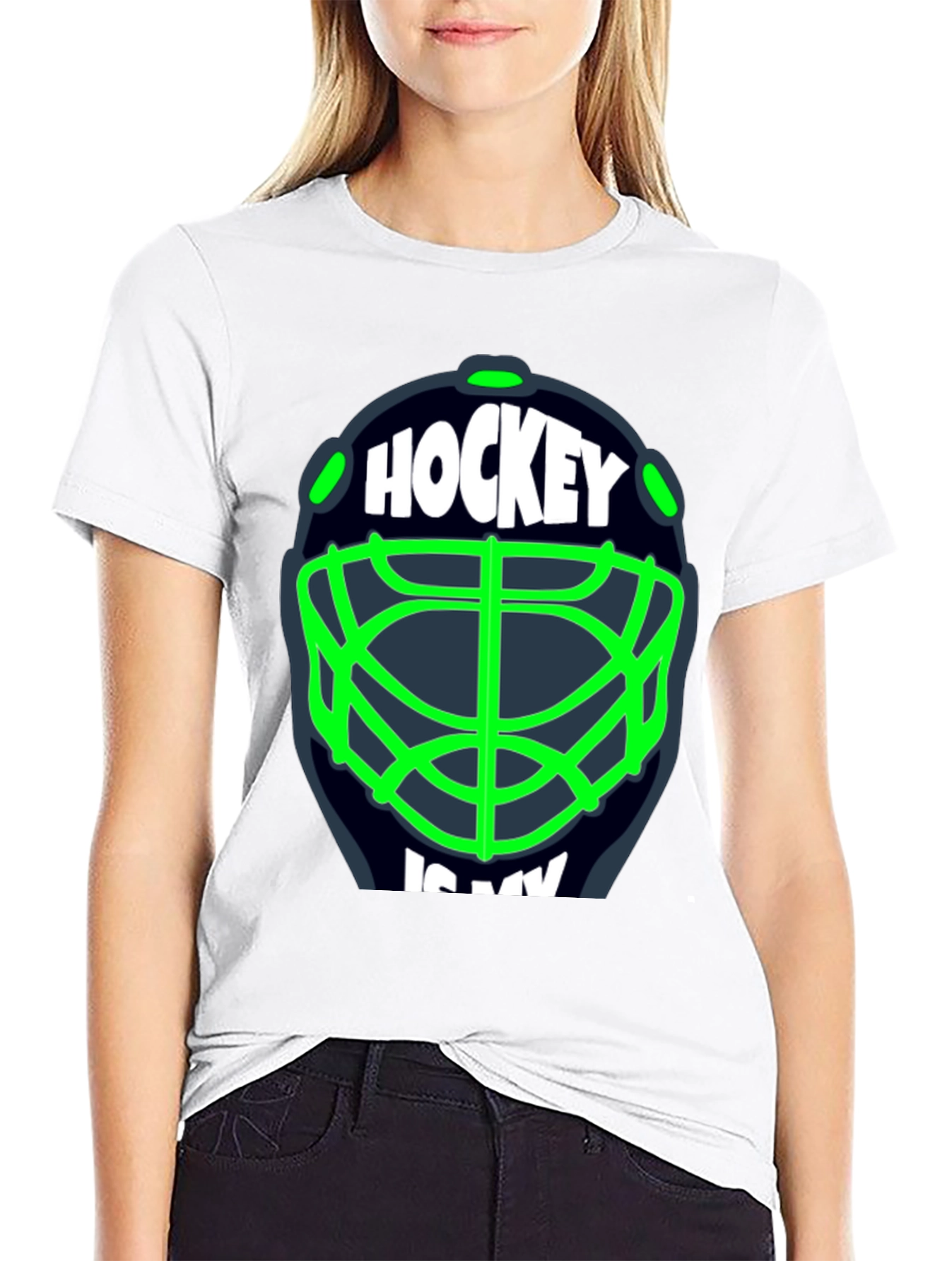 Black Hockey Is My... T-Shirt - Black view 9
